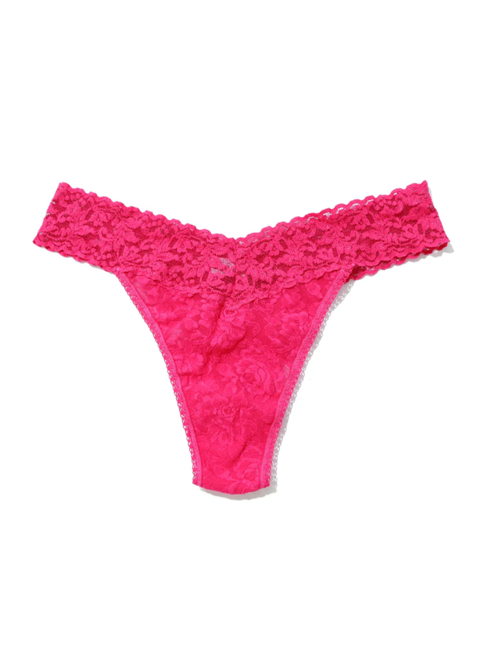 Signature Lace Original Rise Thong, Sweet Tart Pink