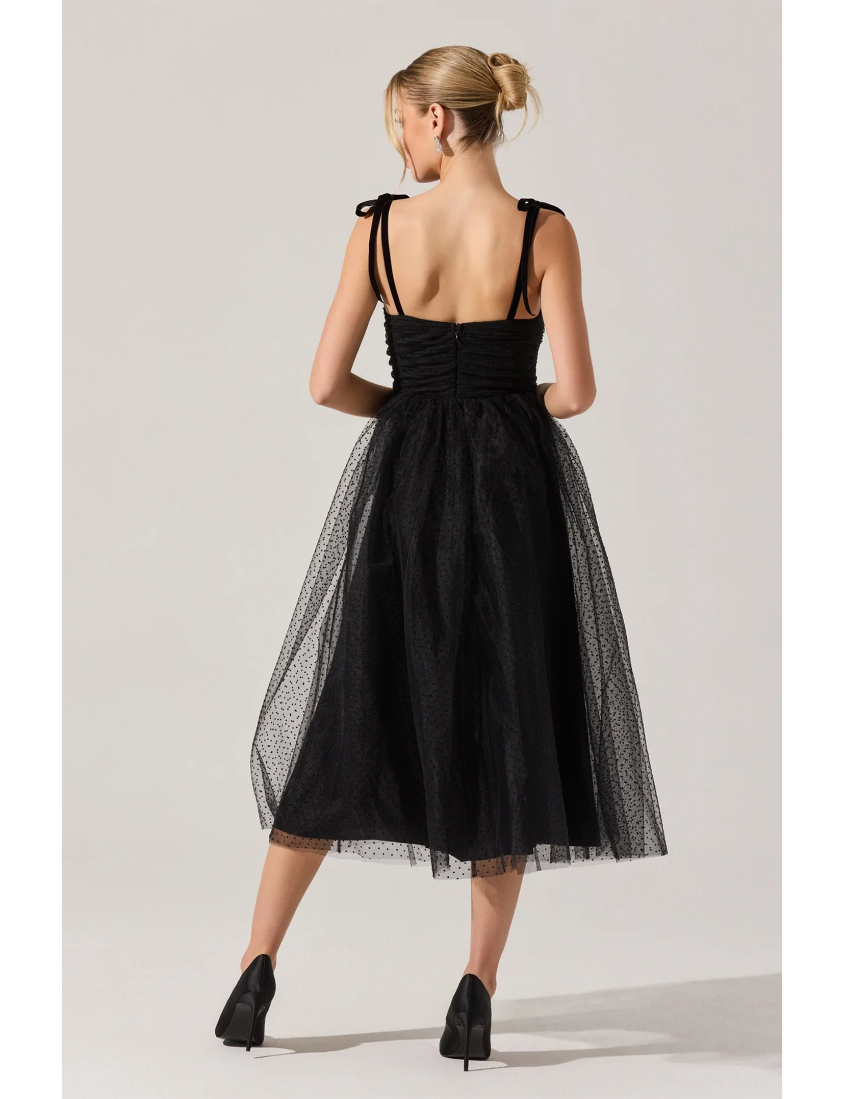 Karyme Dress, Black/Polka Dot