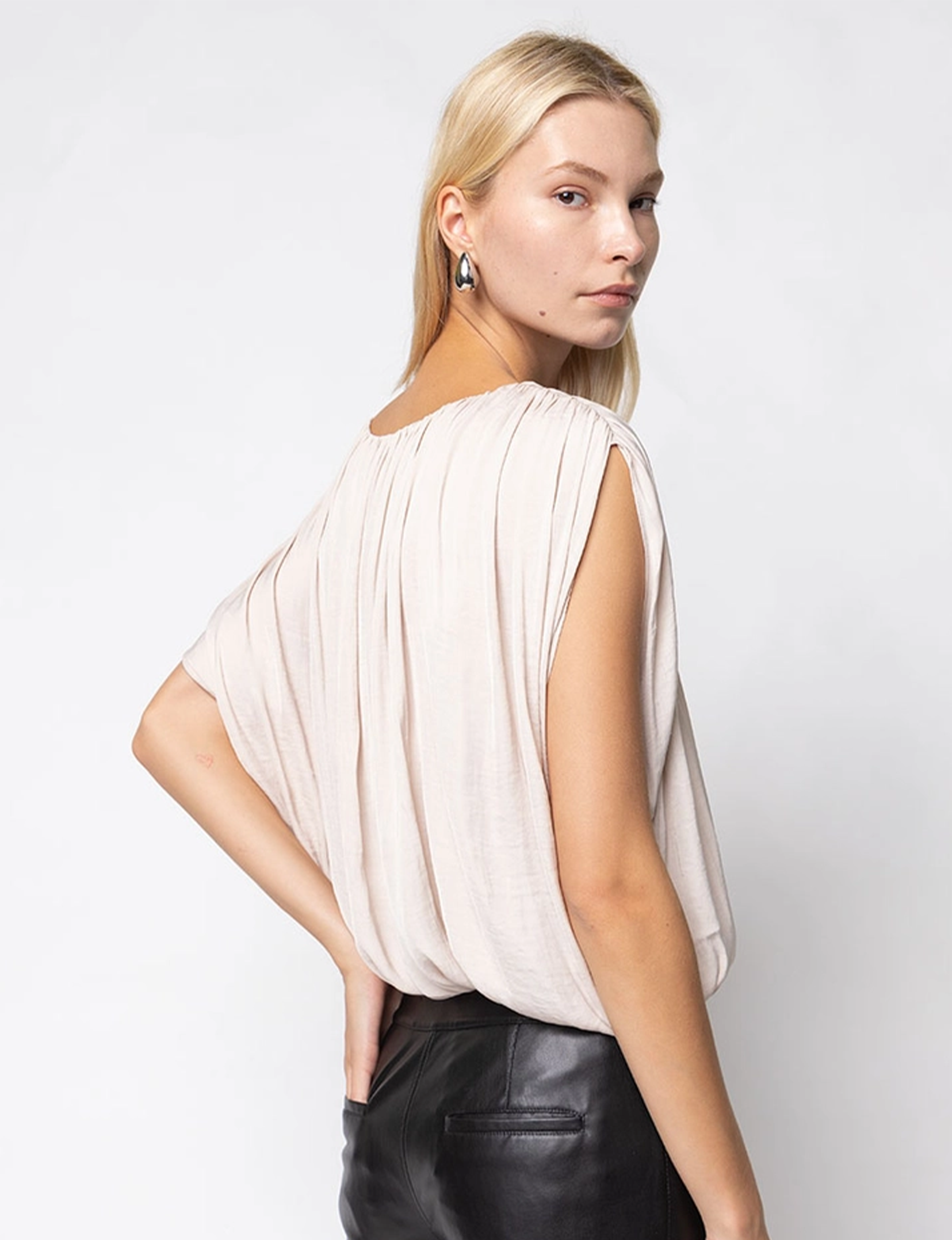 Grecian Drape Blouse, Papyrus