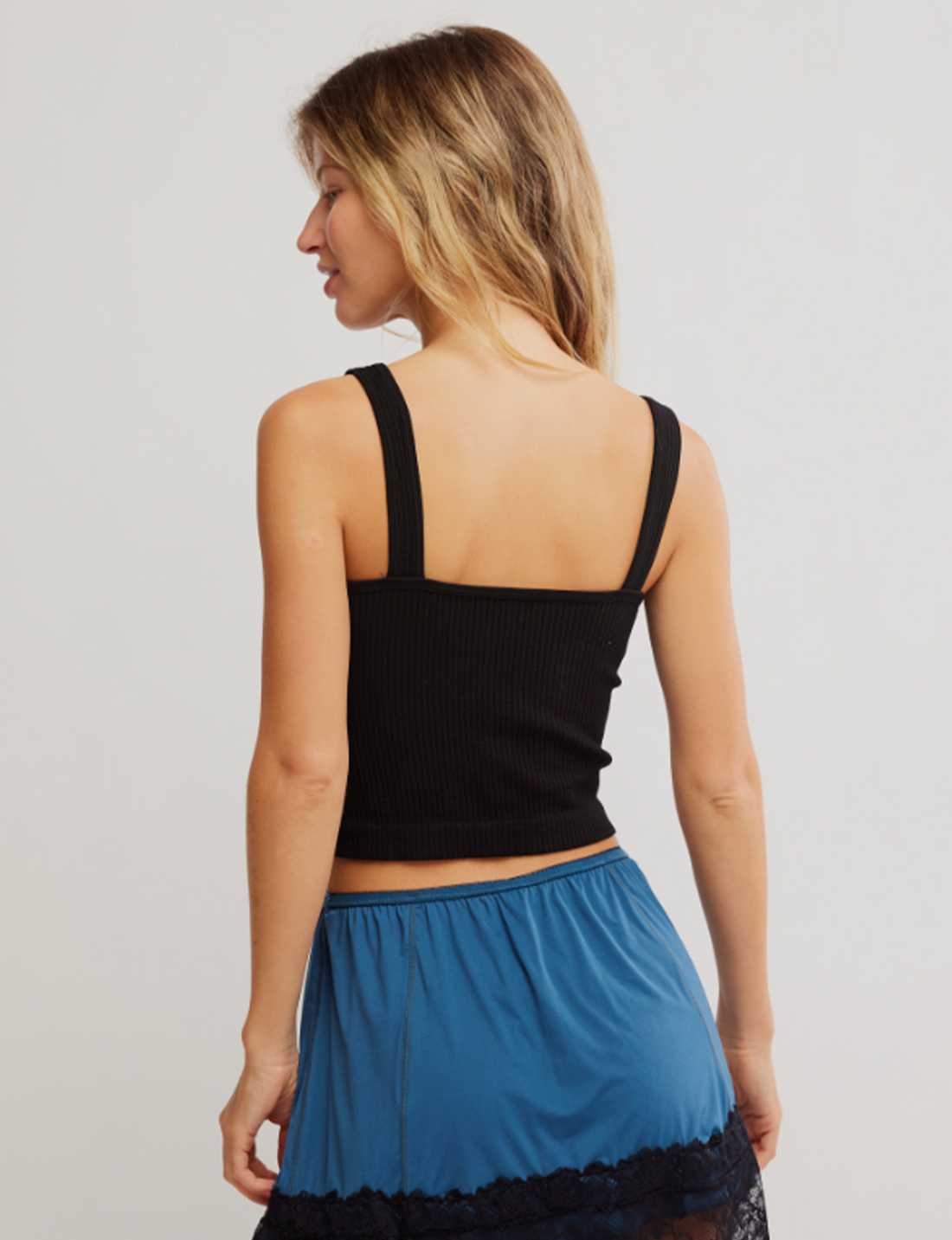 Solid Rib Brami, Black