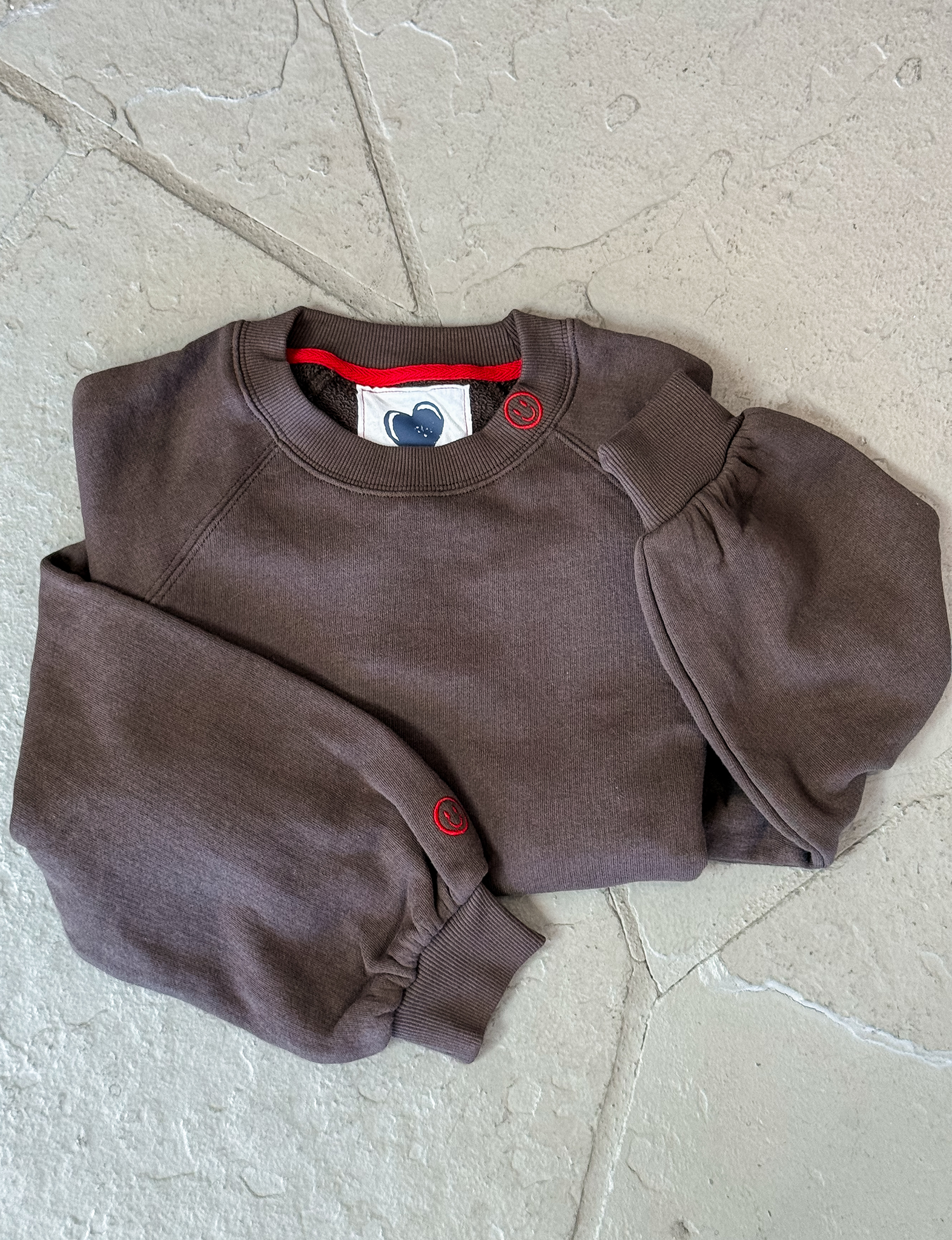 Smiley Face Sweatshirt, Bark