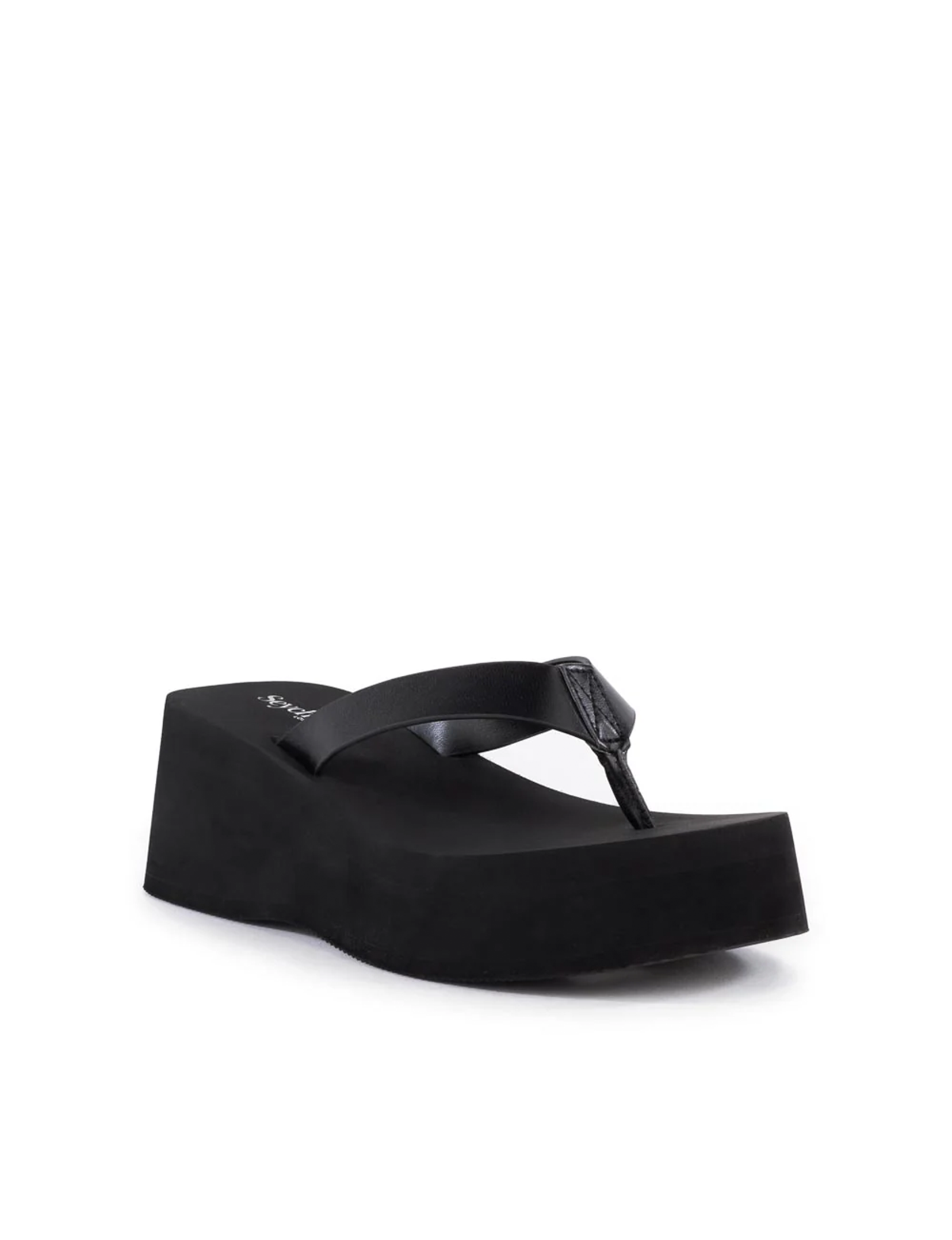 Skyscraper Sandal, Black Leather