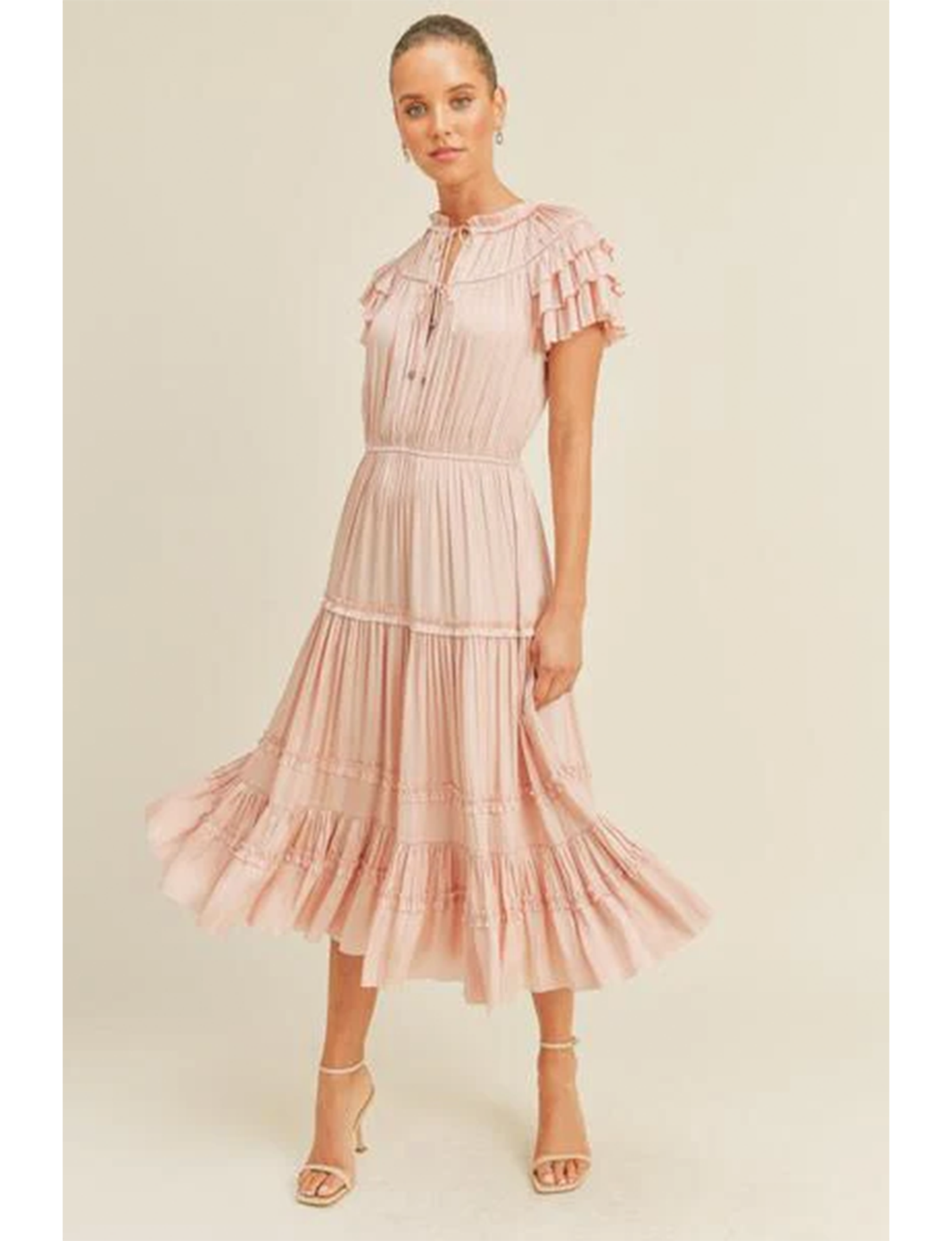 Kianna Short Sleeve Dress, Rose