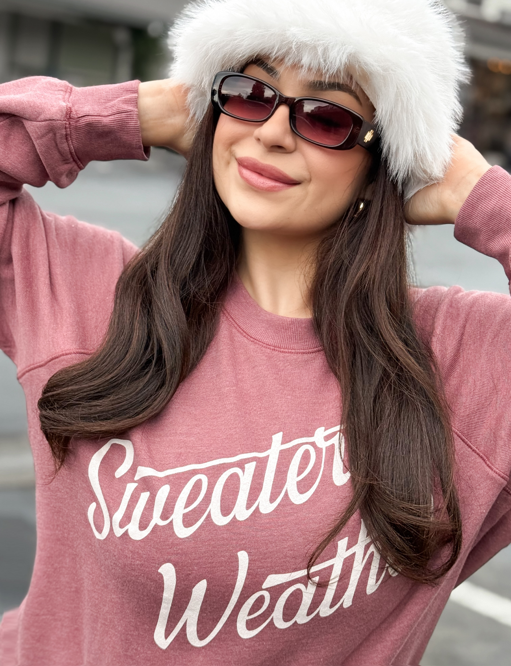 Sweater Weather Sweatshirt, Sugar Plum
