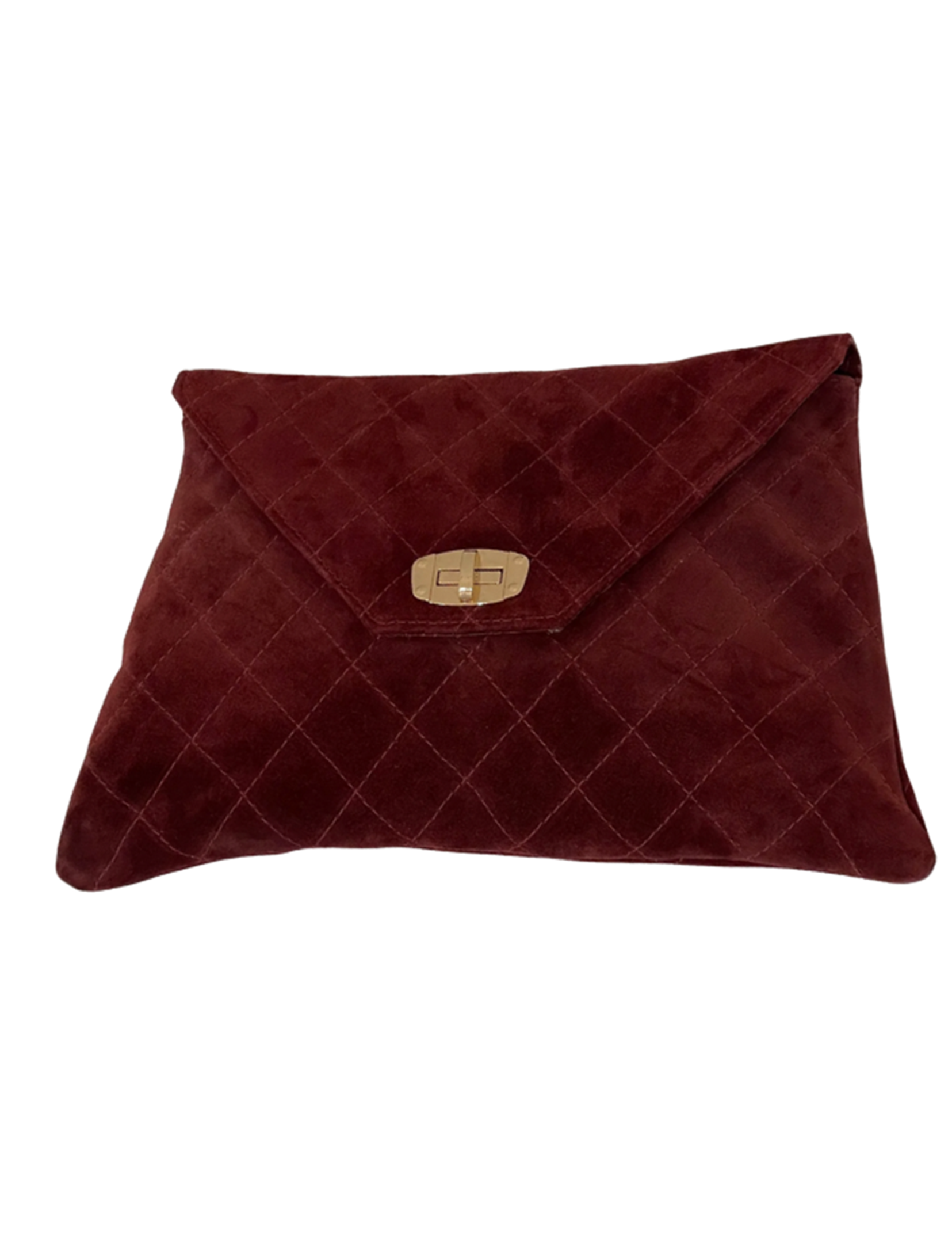 Amber Clutch, Burgundy Suede
