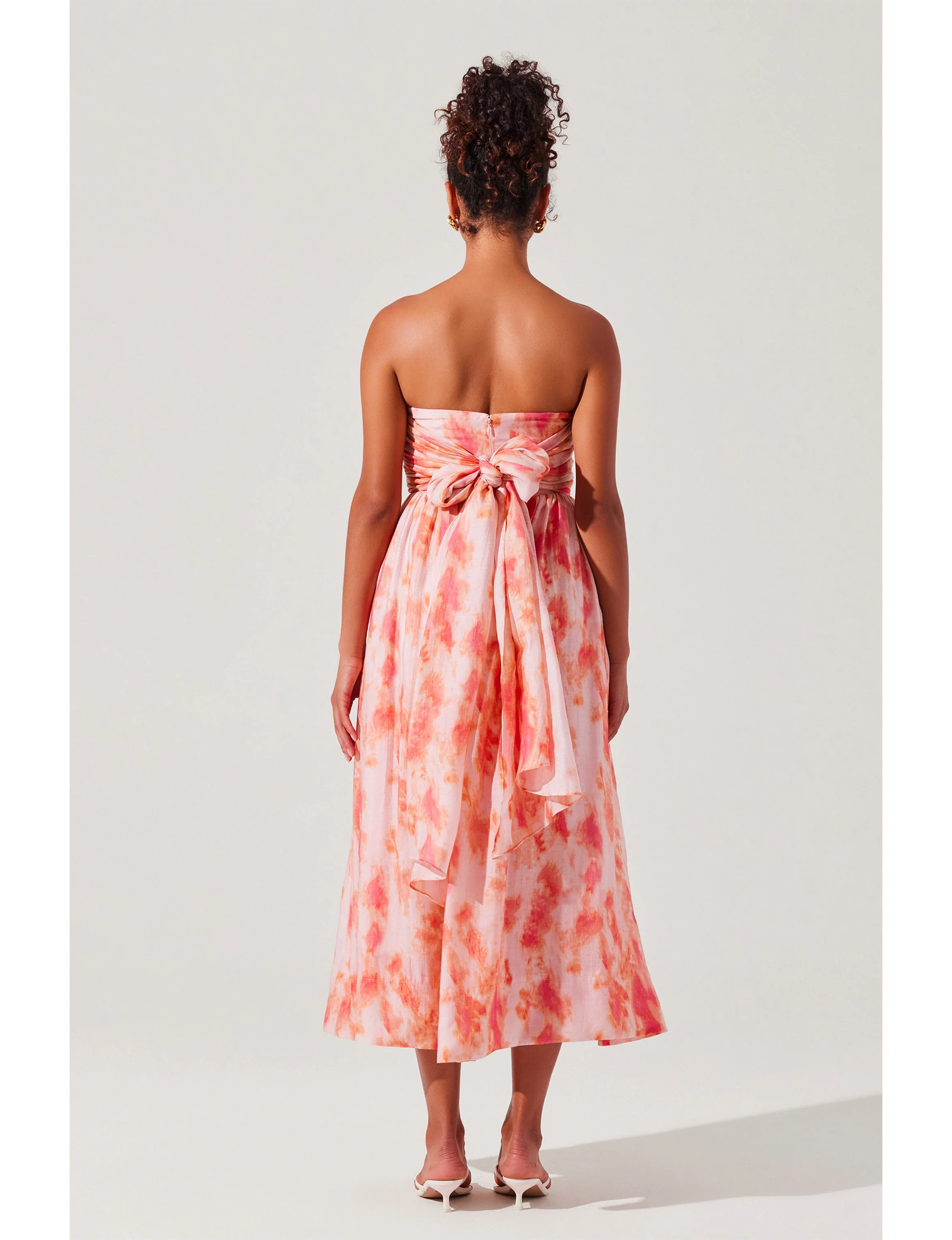 Aneesha Dress, Coral Tie Dye