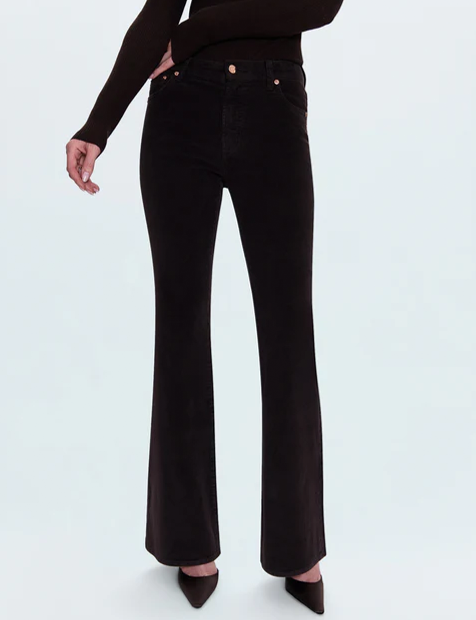 Kinsley Corduroy Mid-Rise Ultra Flare, Mocha