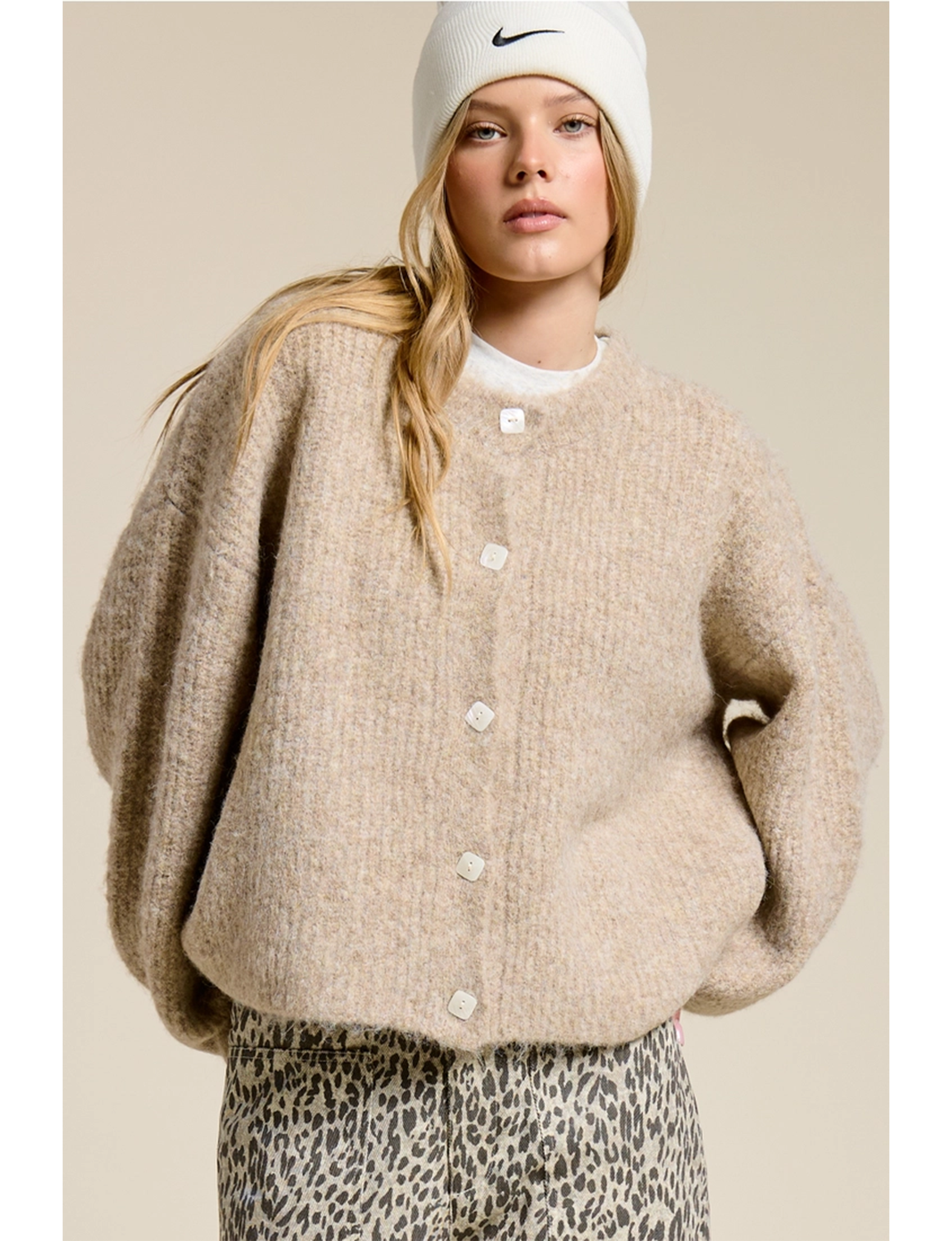 Balloon Cardigan, Mocha