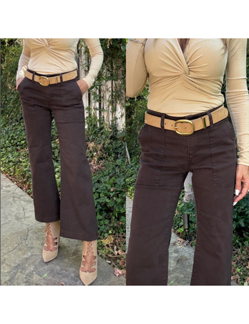Eden Crop, Brown Denim