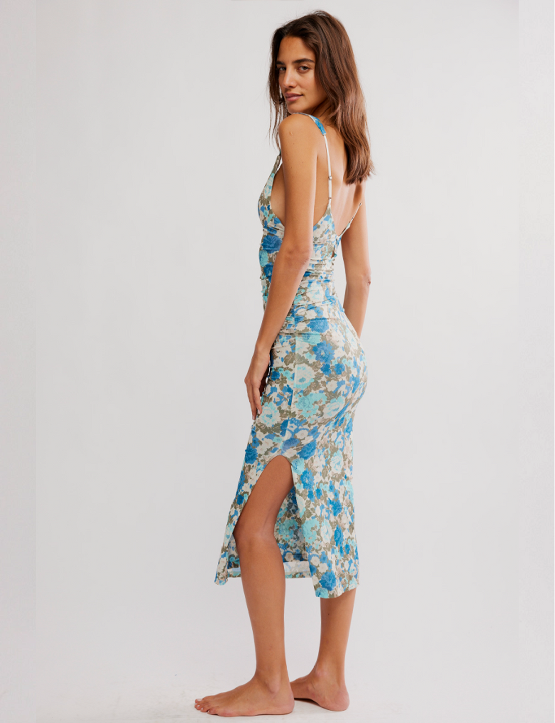 Long Live Printed Mesh Slip, Blue/Combo