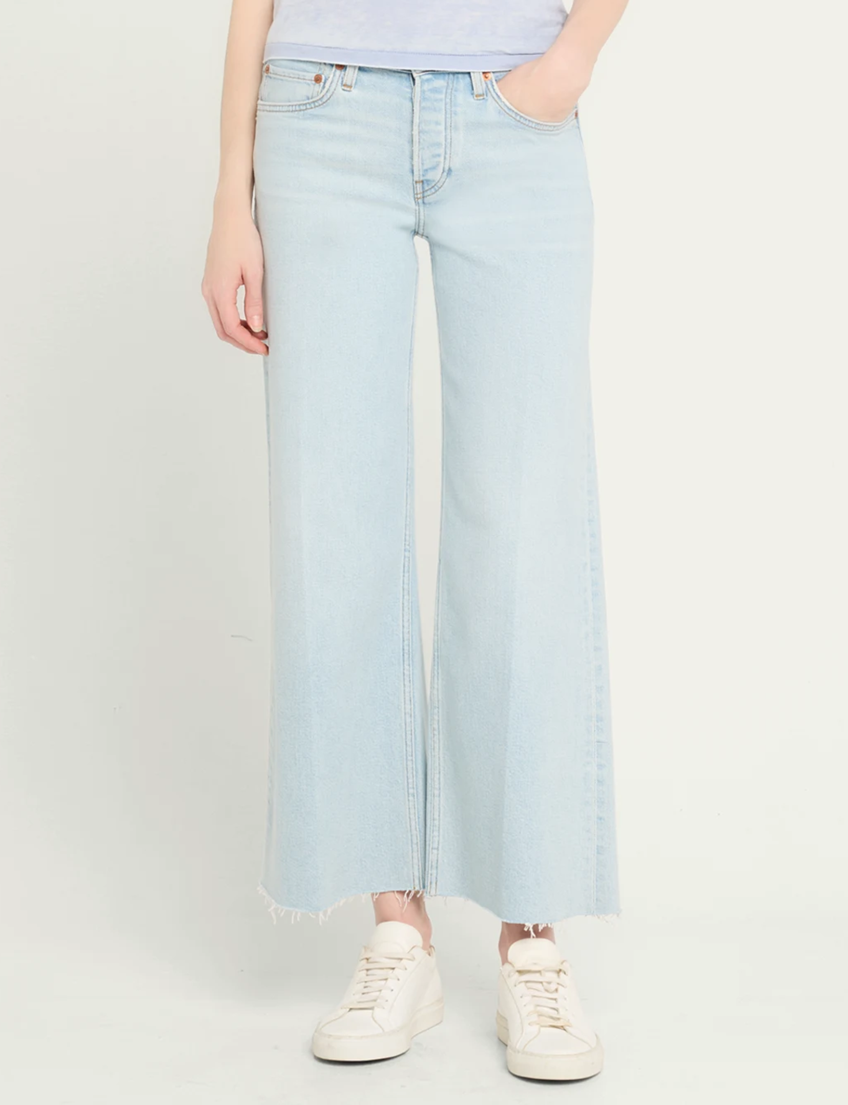 Mid Rise Wide Leg Crop, Ola Indigo