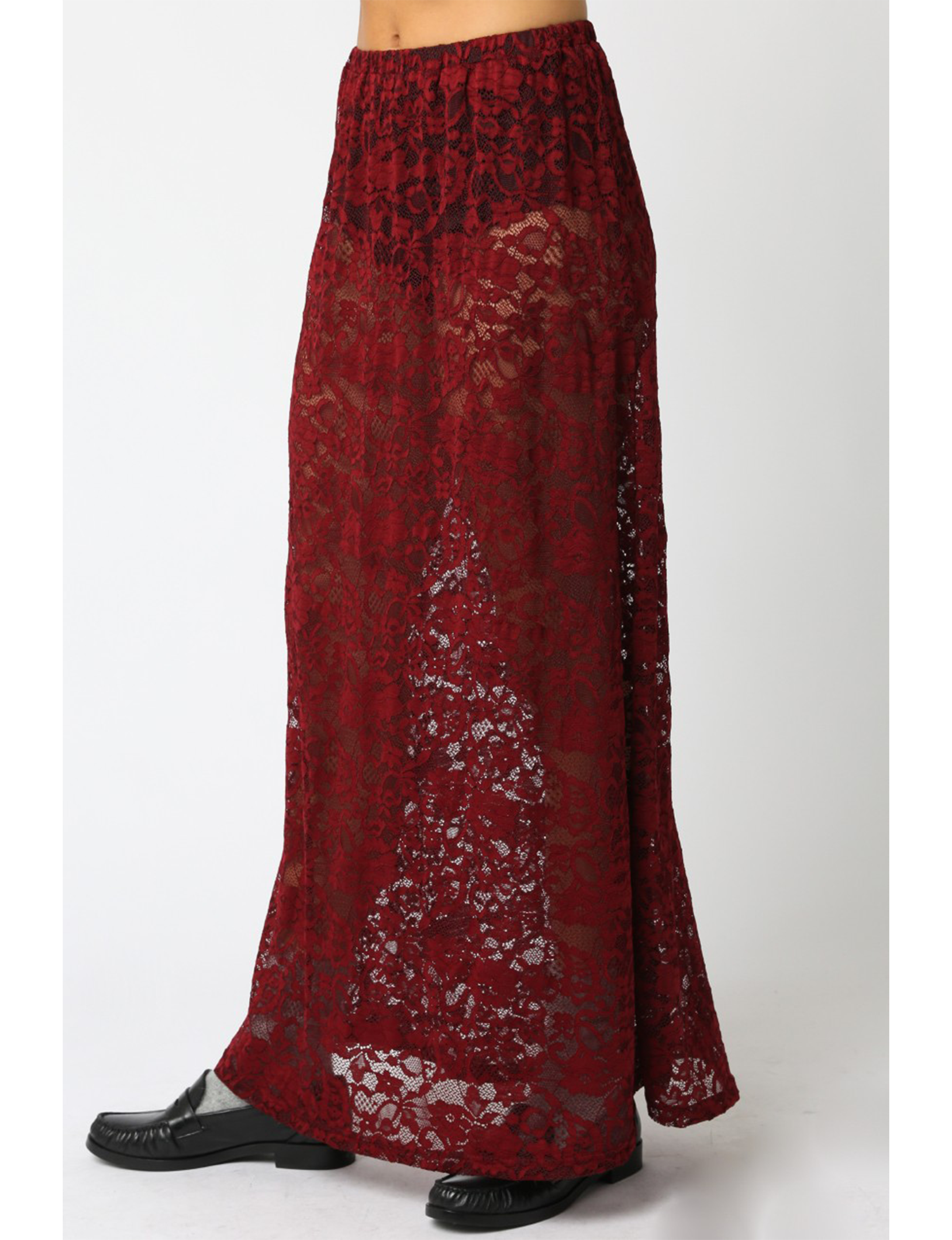 Sofia Laced Skirt, Burgundy