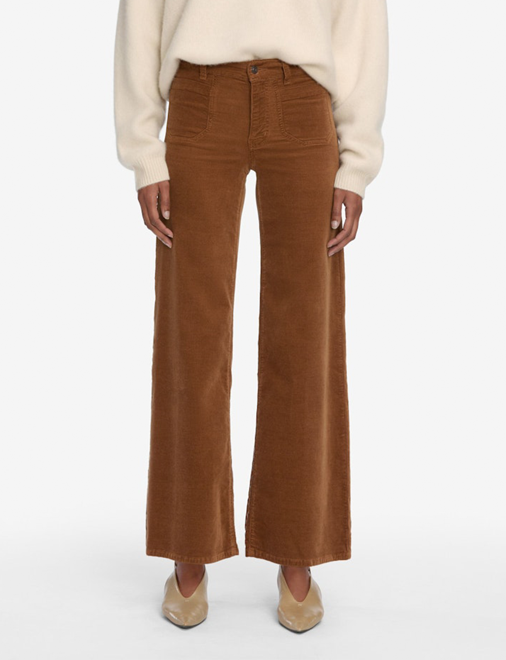 Le Slim Palazzo Corduroy, Maple Brown