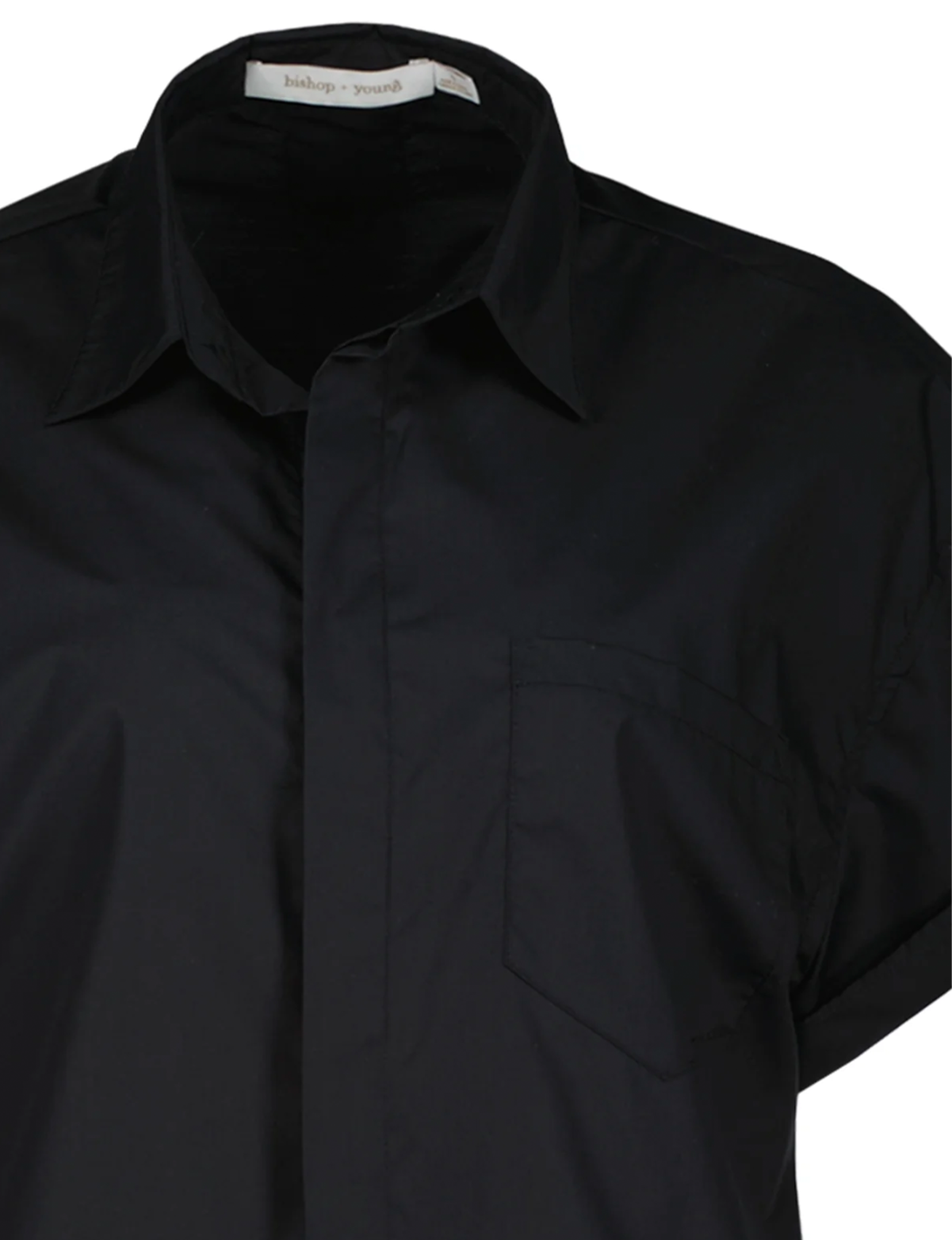 Shorty Poplin Shirt, Black