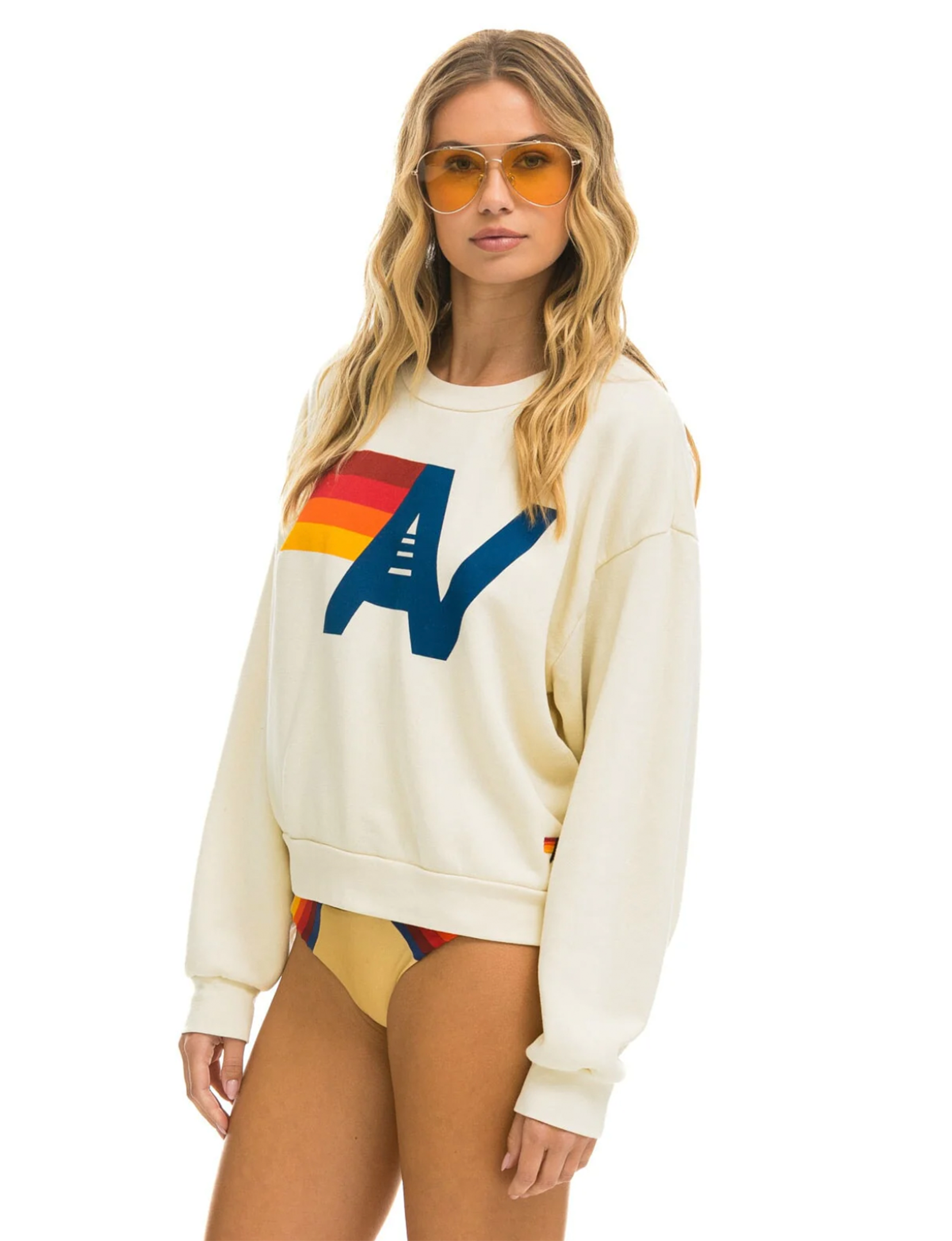 Logo Crew Sweatshirt, Vintage White