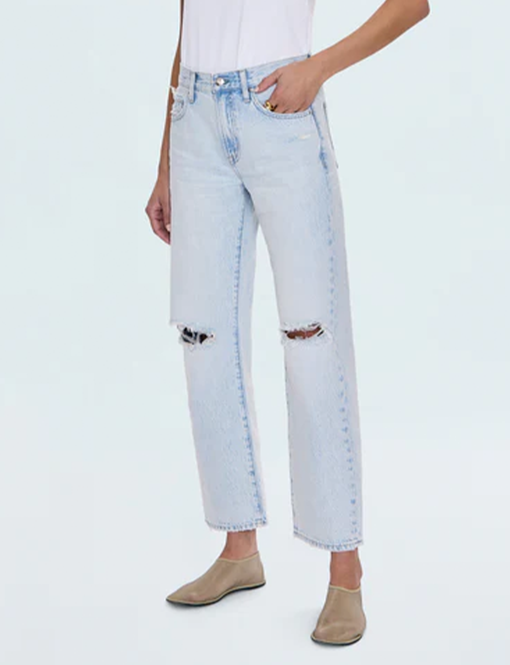 Lexi Relaxed Straight Jeans, Solstice Distressed