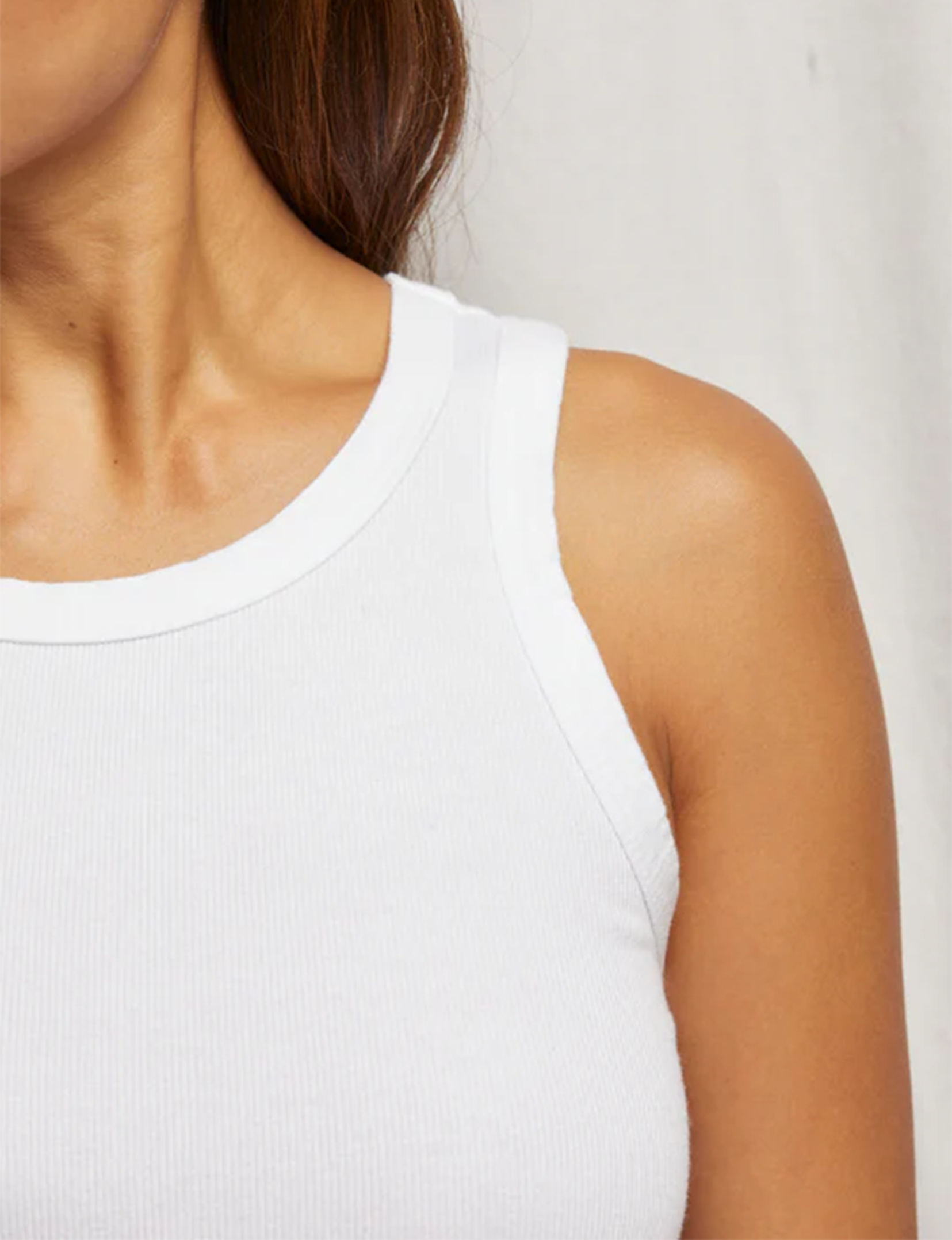 Elle Rib Tank, White