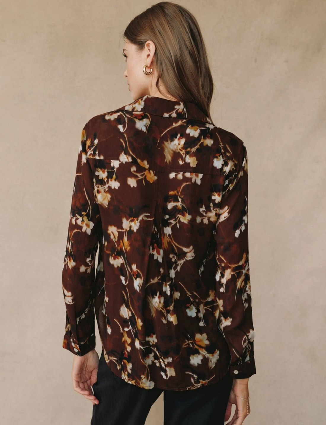 Button Down Shirt, Blurred Blooms