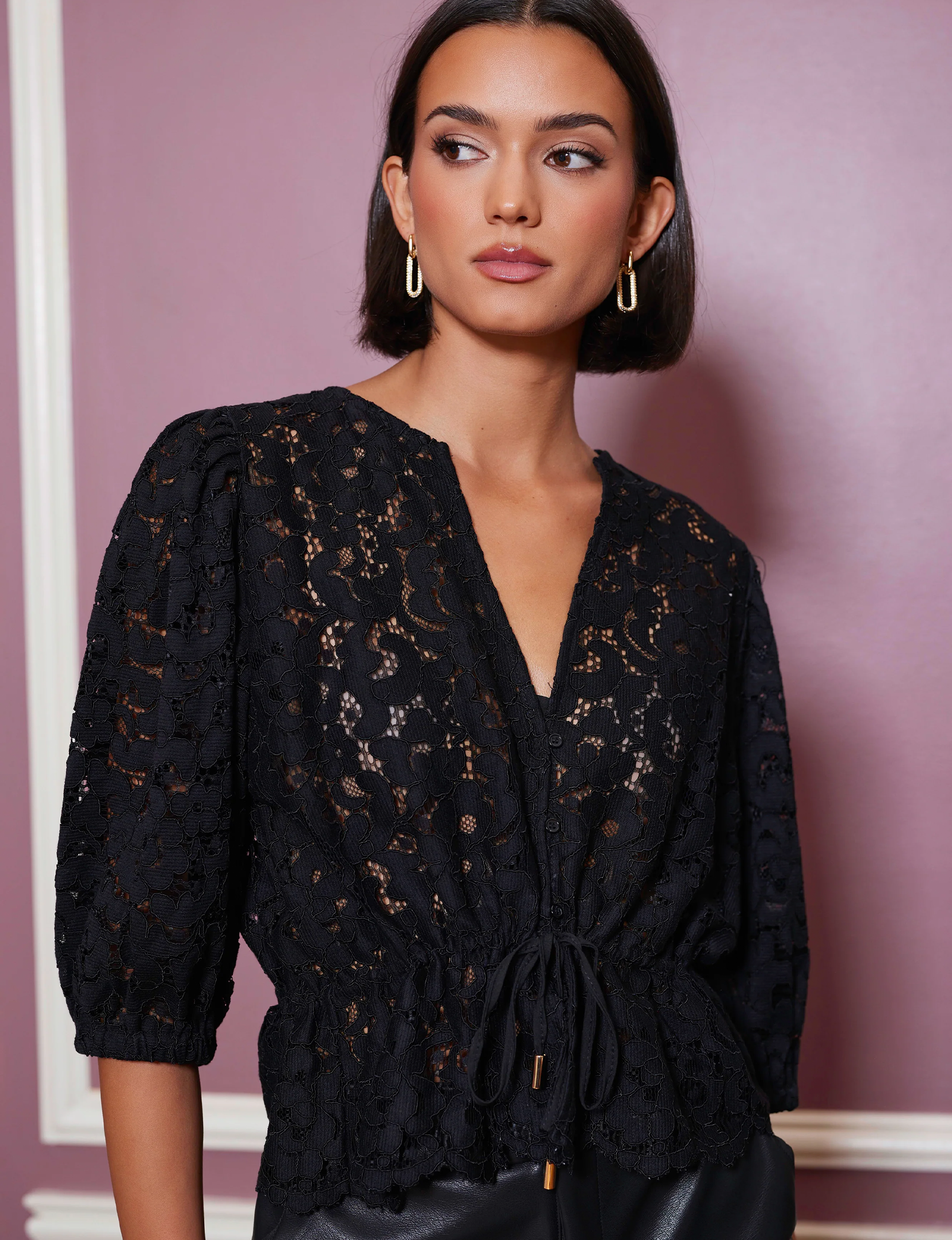 Chloe Lace Top, Black