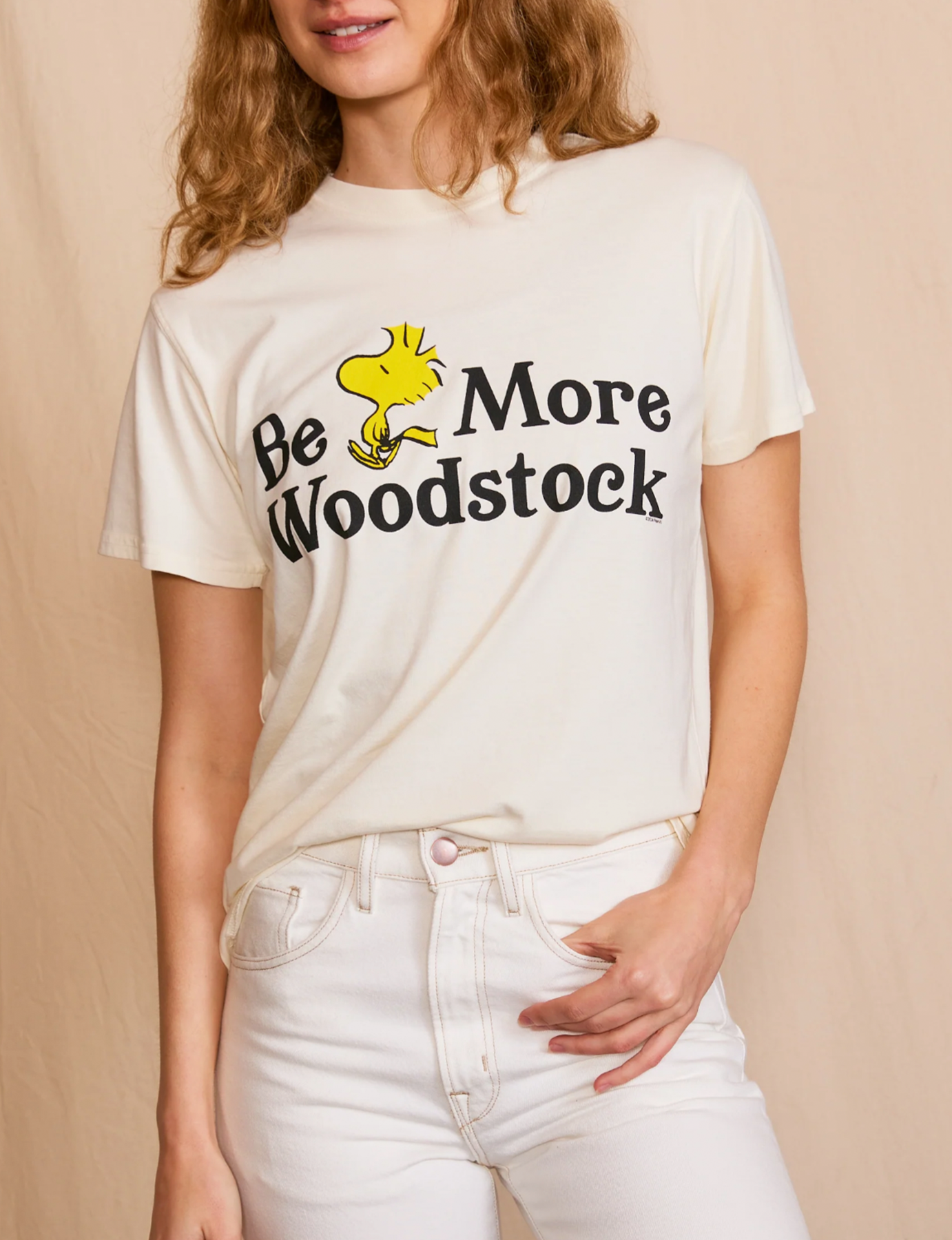 Peanuts Be More Woodstock Tee, Ivory