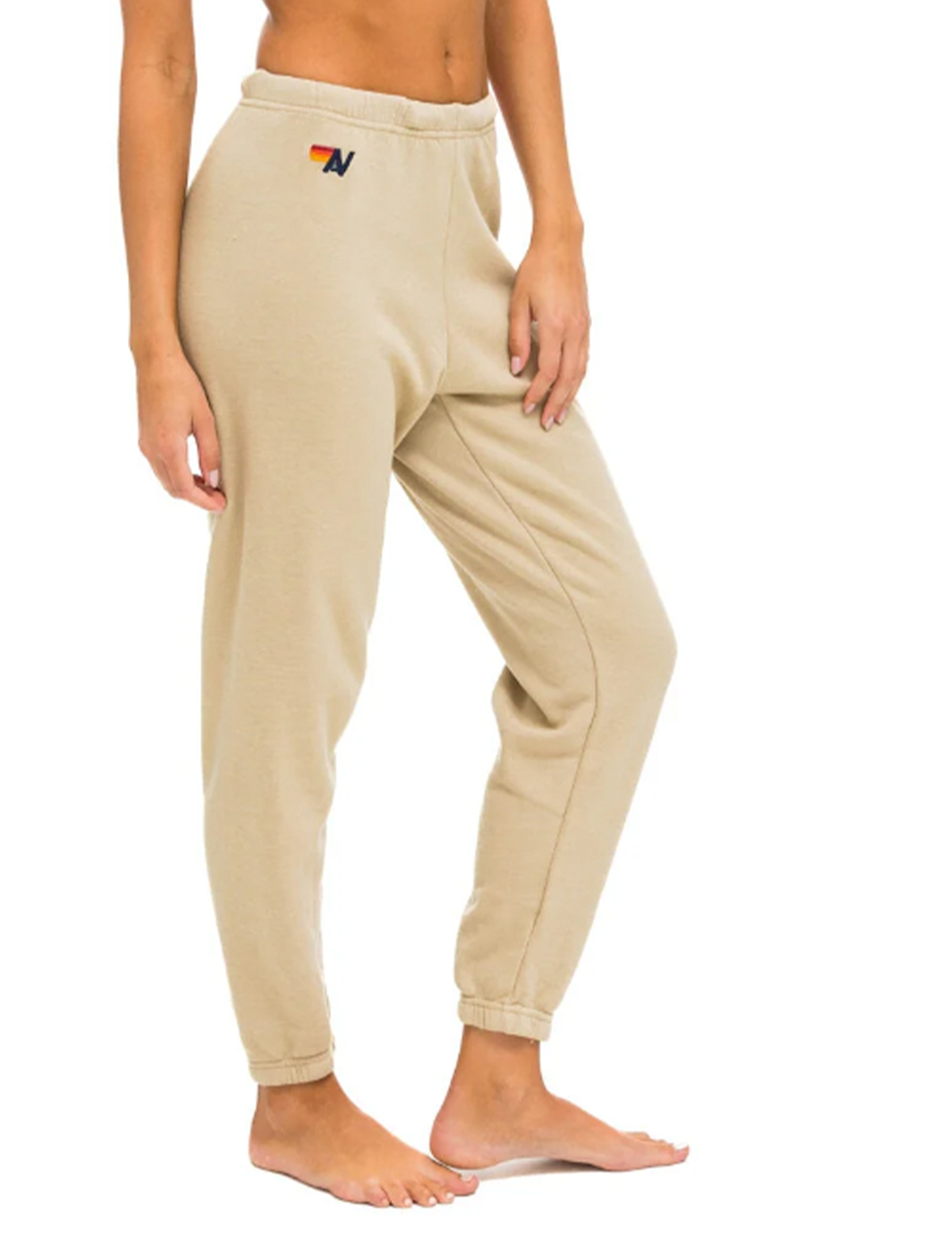 5 Stripe Sweatpants, Sand/Pink Green