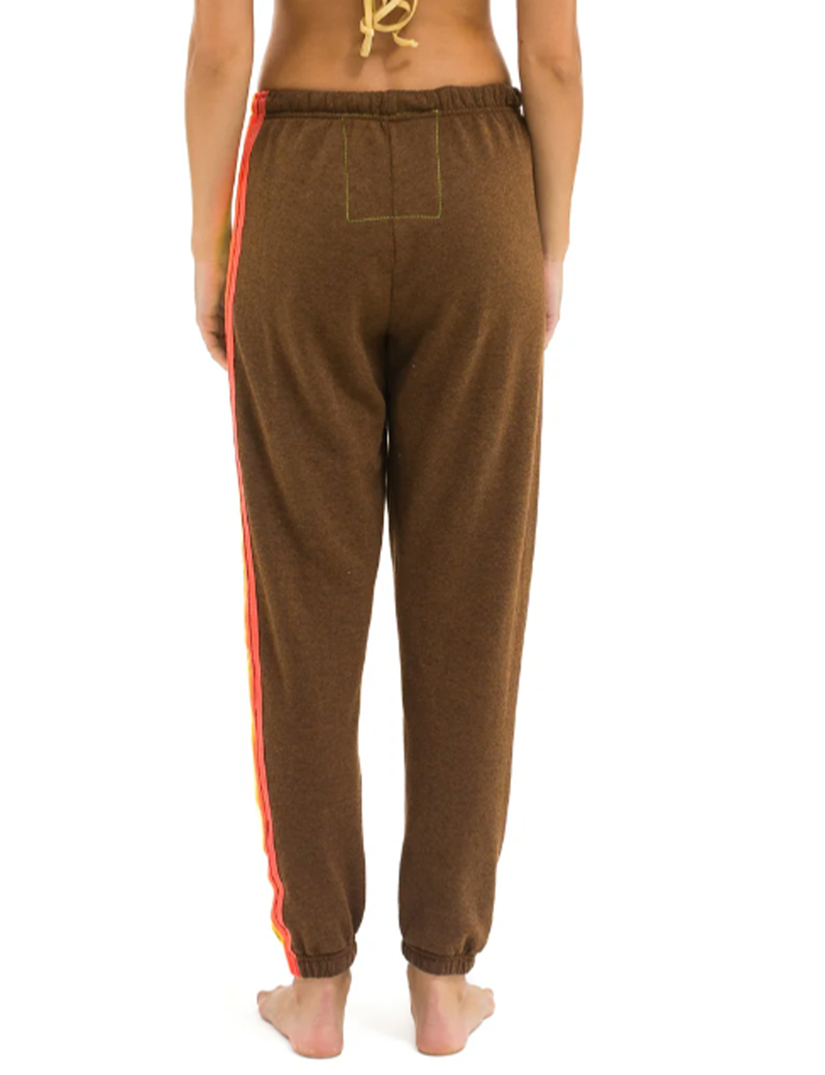 5 Stripe Sweatpants, Chocolate/White Neon