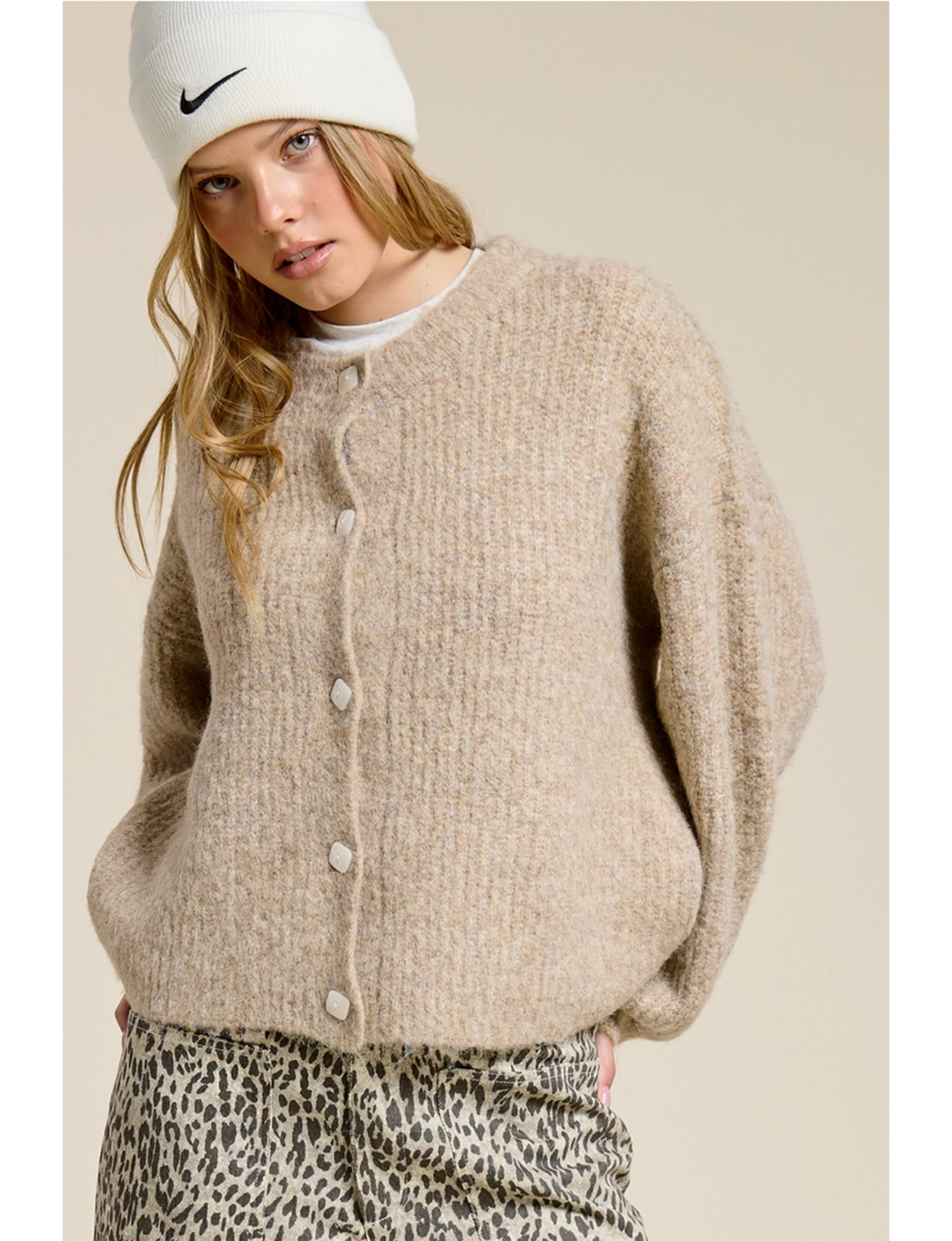 Balloon Cardigan, Mocha