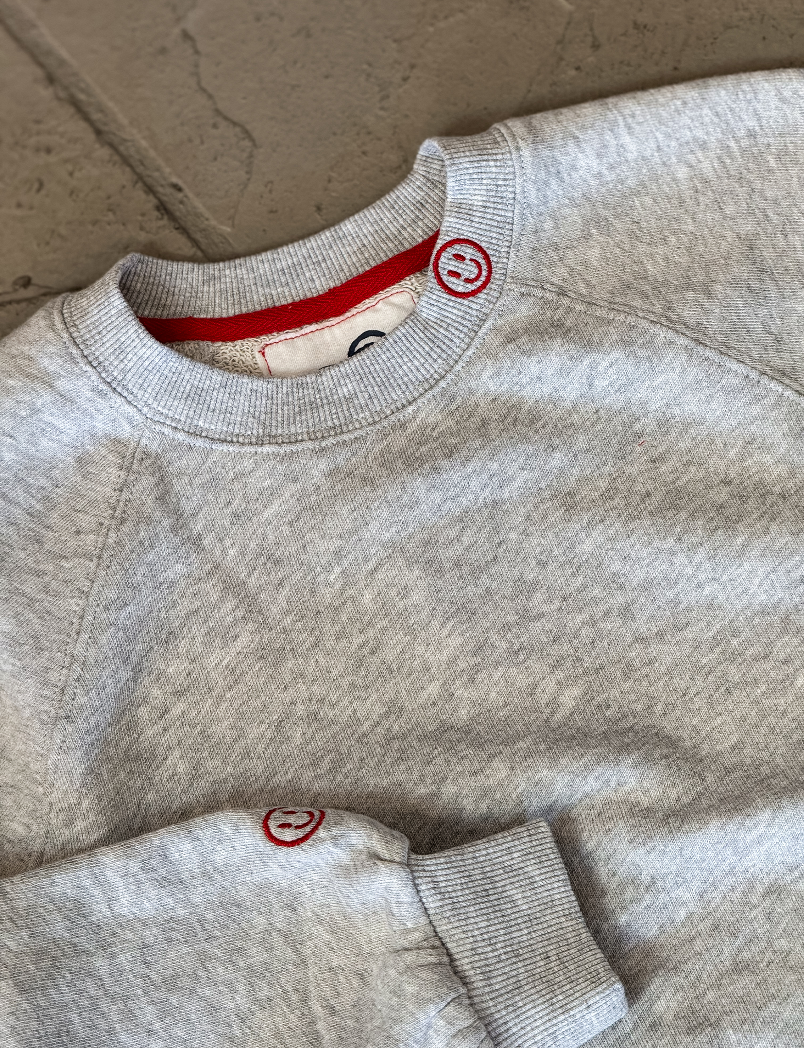 Smiley Face Sweatshirt, Heather Grey