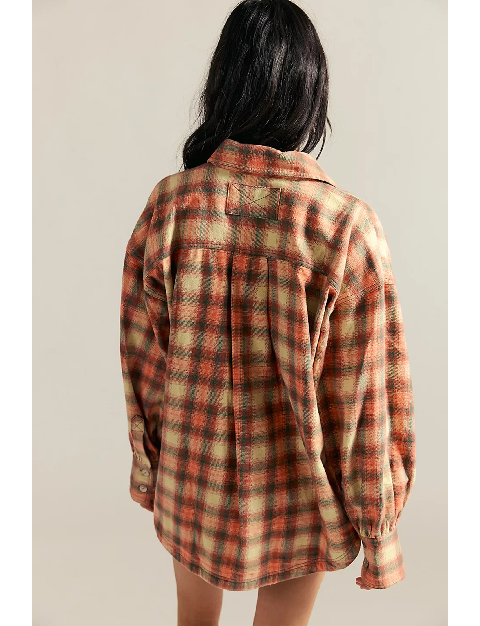 Ashley Plaid Shirt, Sand Combo/Gia