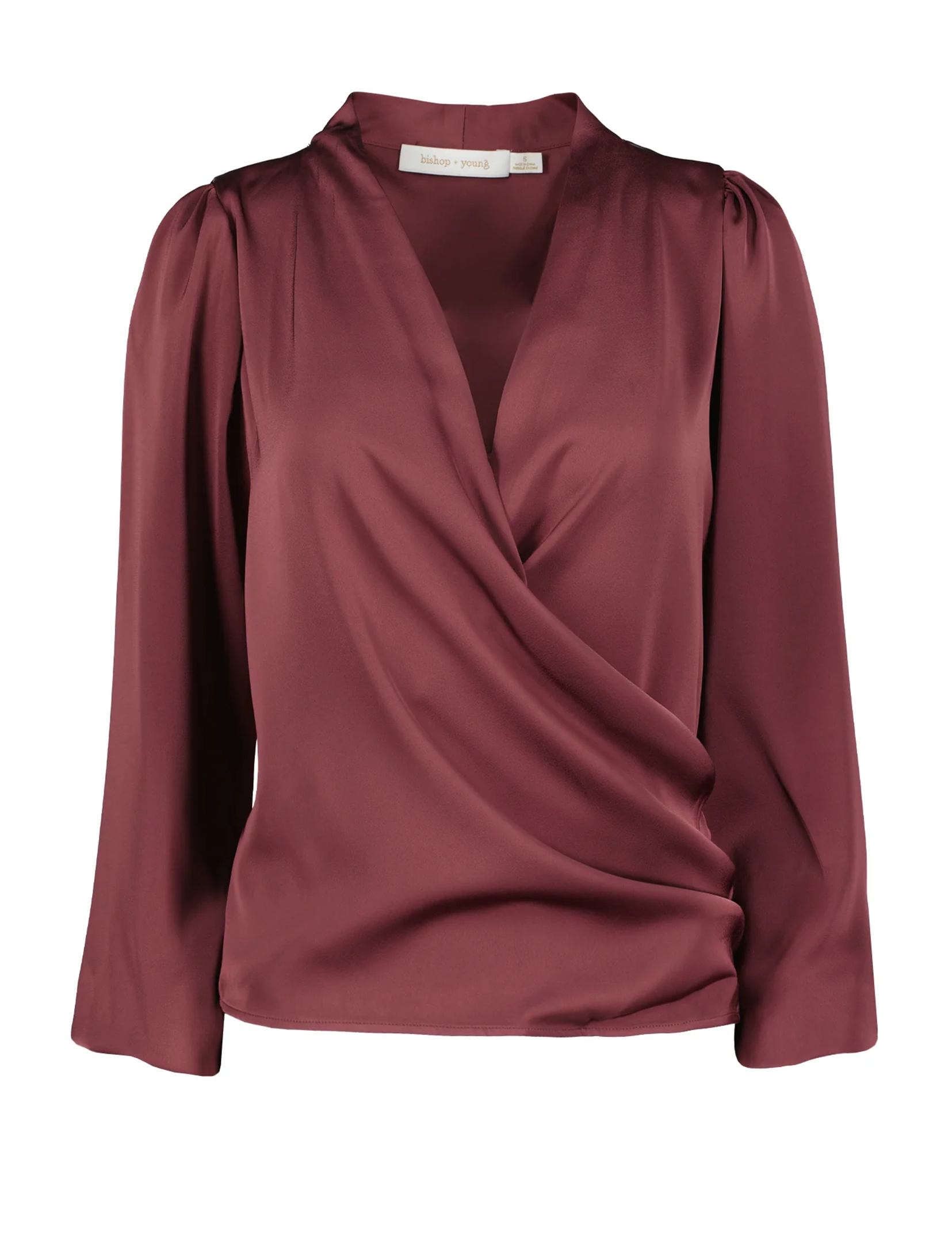 Fluid Satin Blouse, Dusty Rose