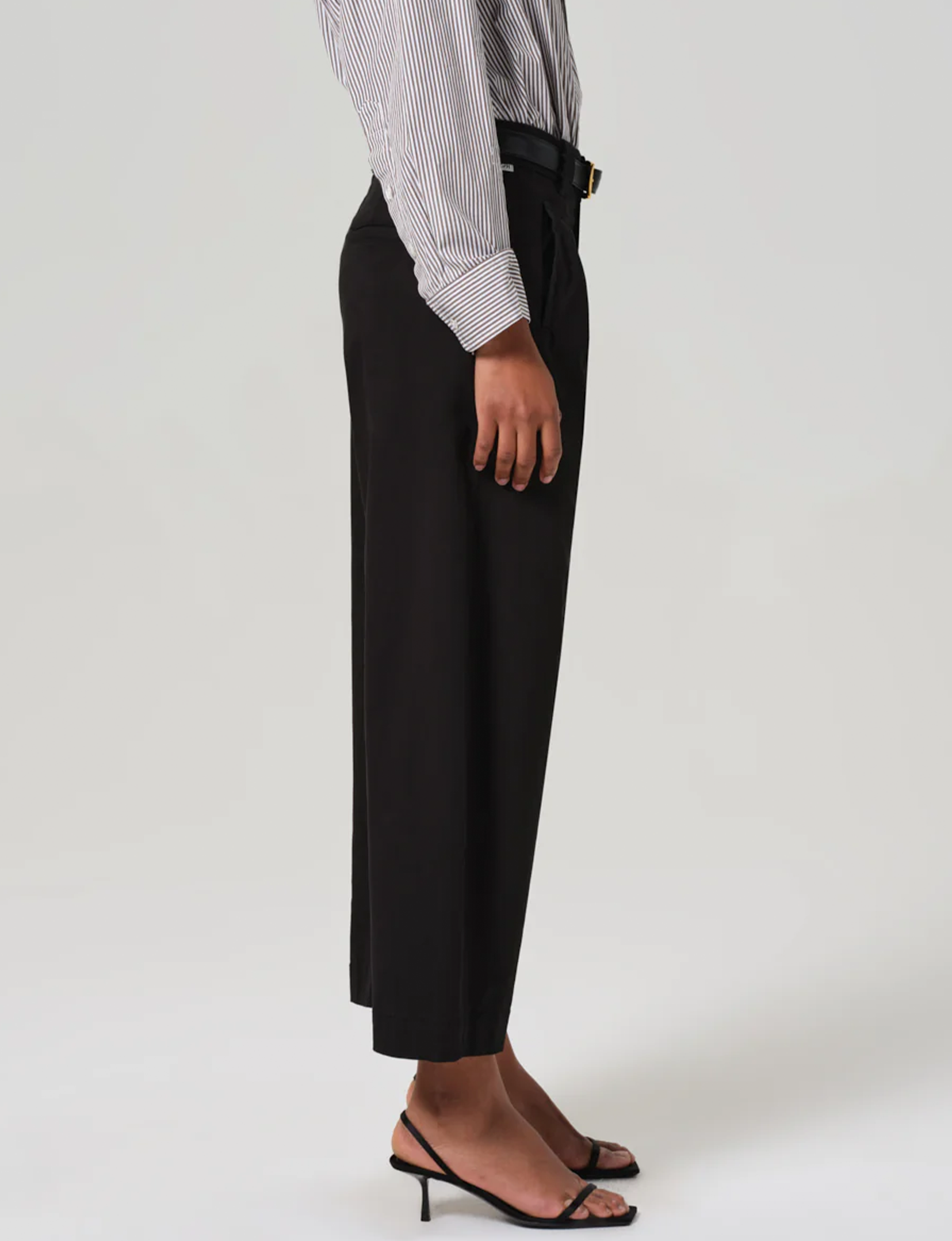 Cara Cropped Twill Trouser, Black