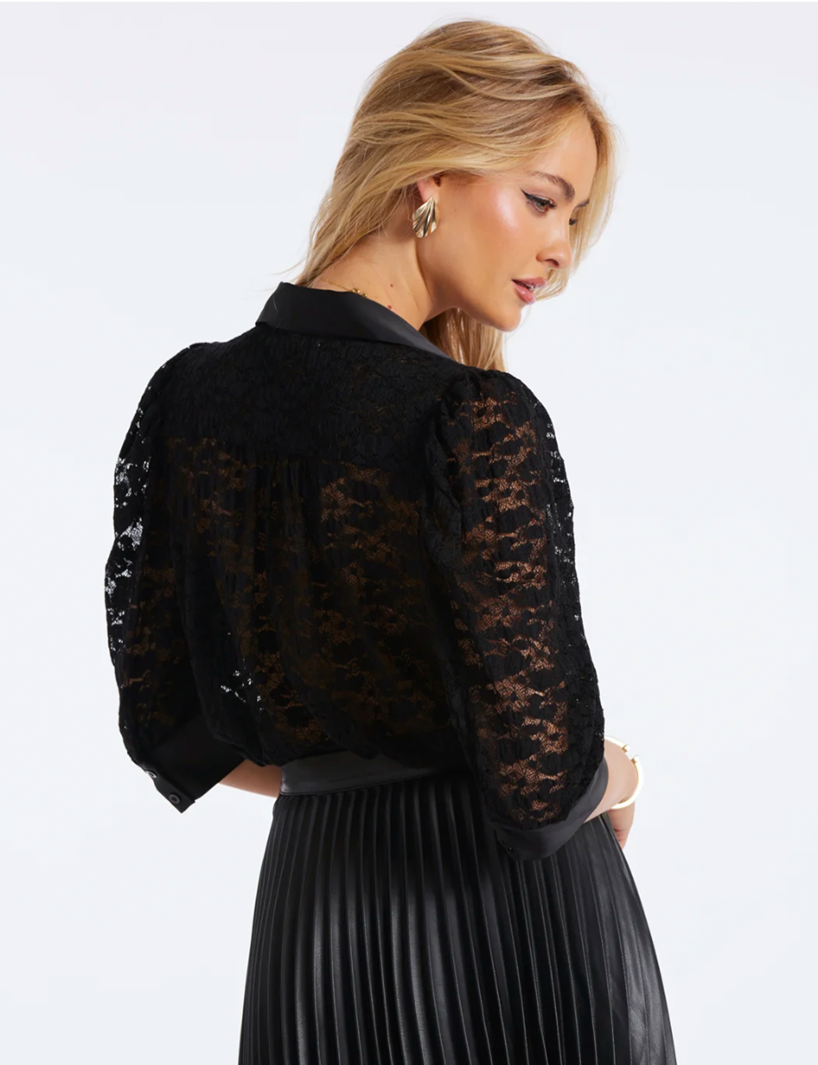 Gisele Lace Blouse, Black