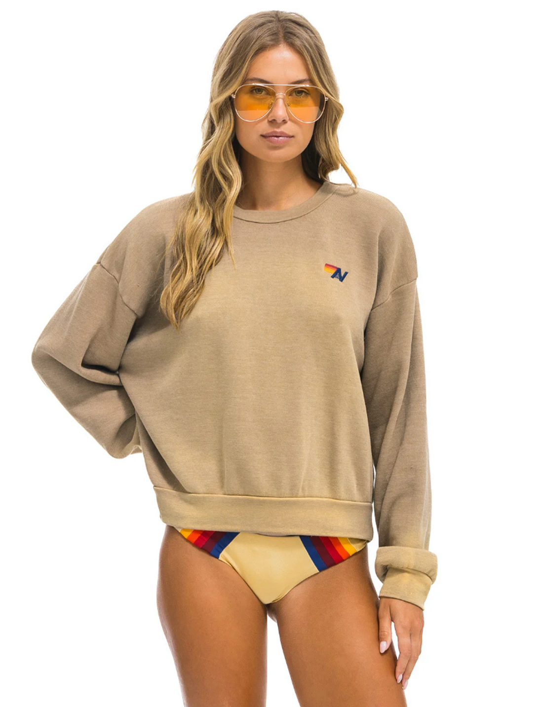 Relaxed Essential Crew Sweatshirt, Faded Tan