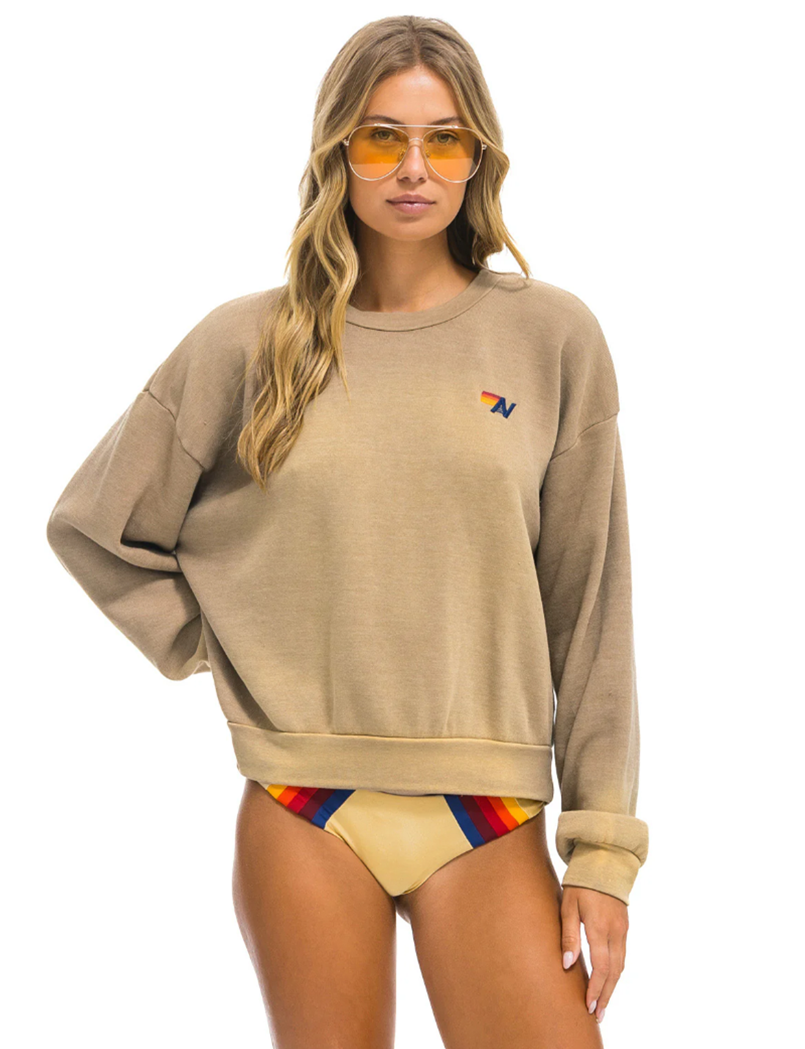 Relaxed Essential Crew Sweatshirt, Faded Tan
