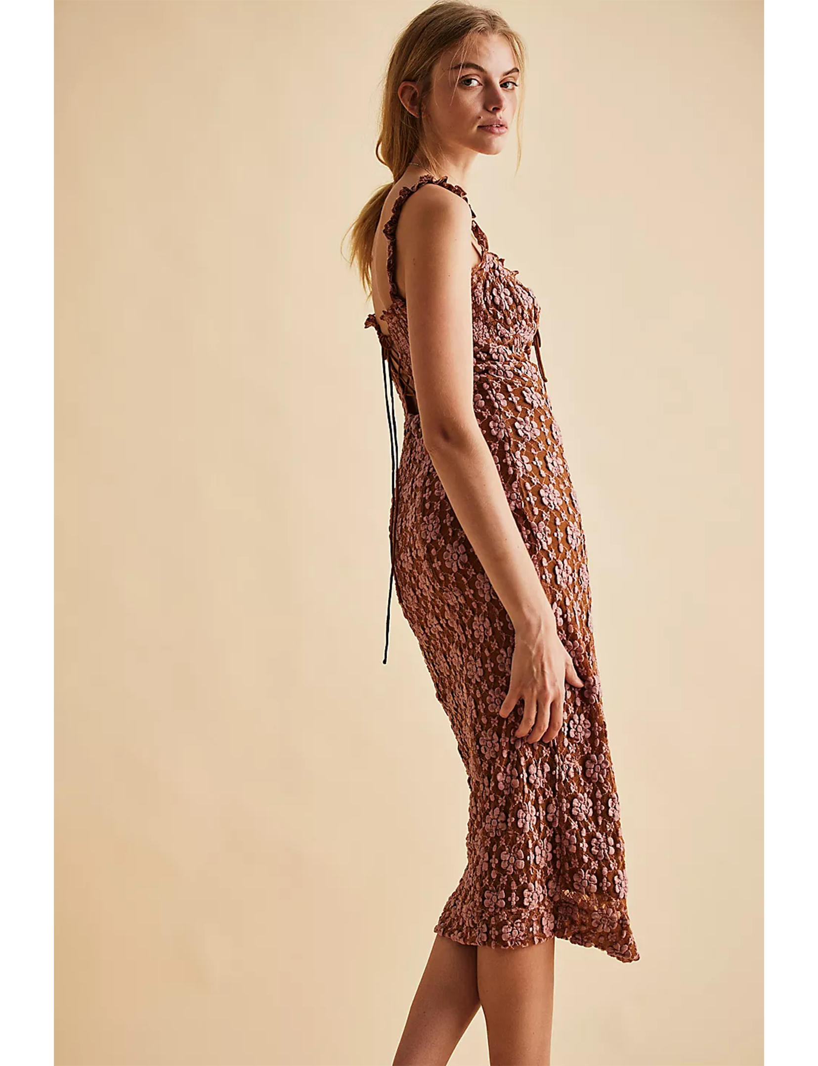 Lucinda Midi Dress, Ginger Combo