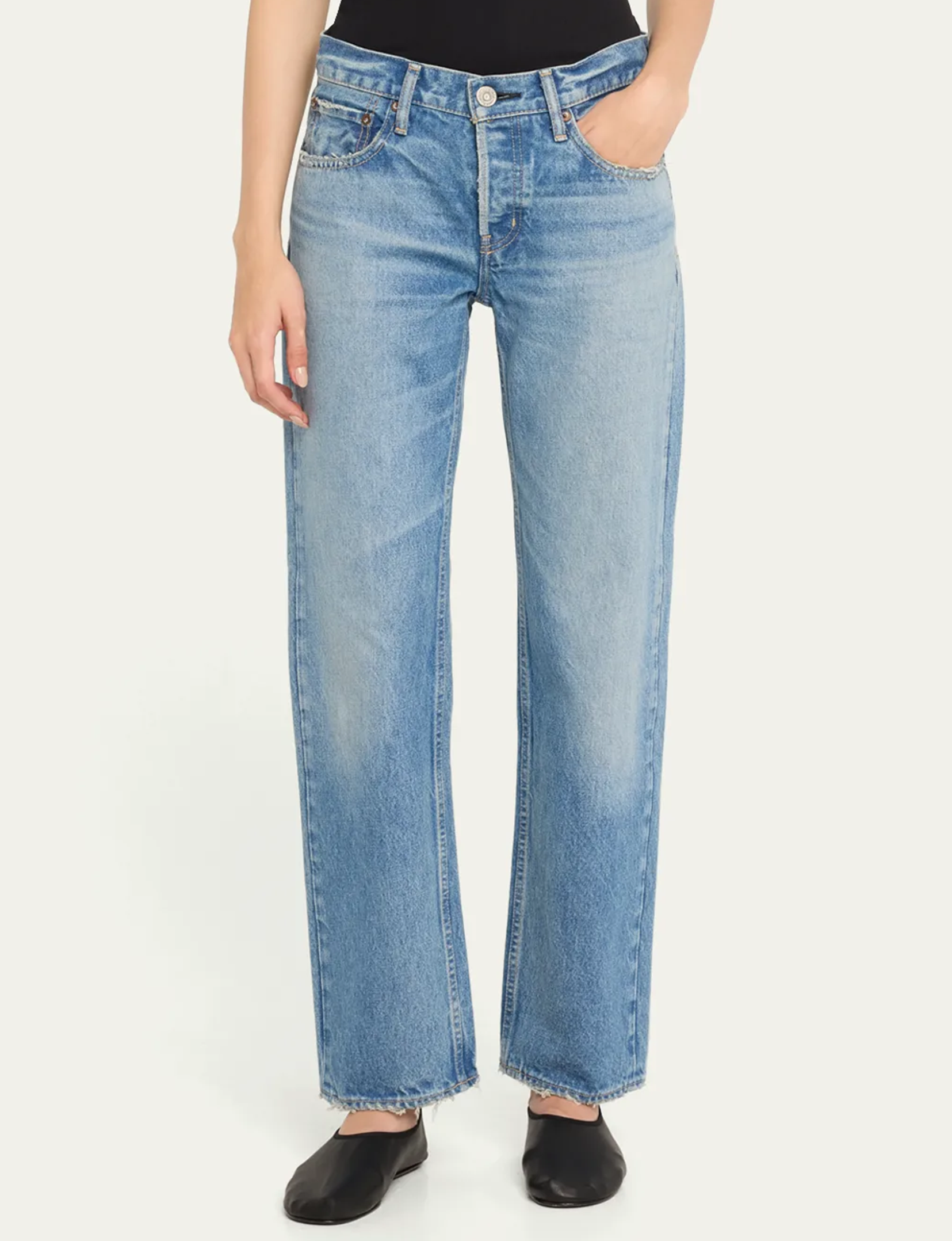 Cheval Low Rise Straight, Light Blue