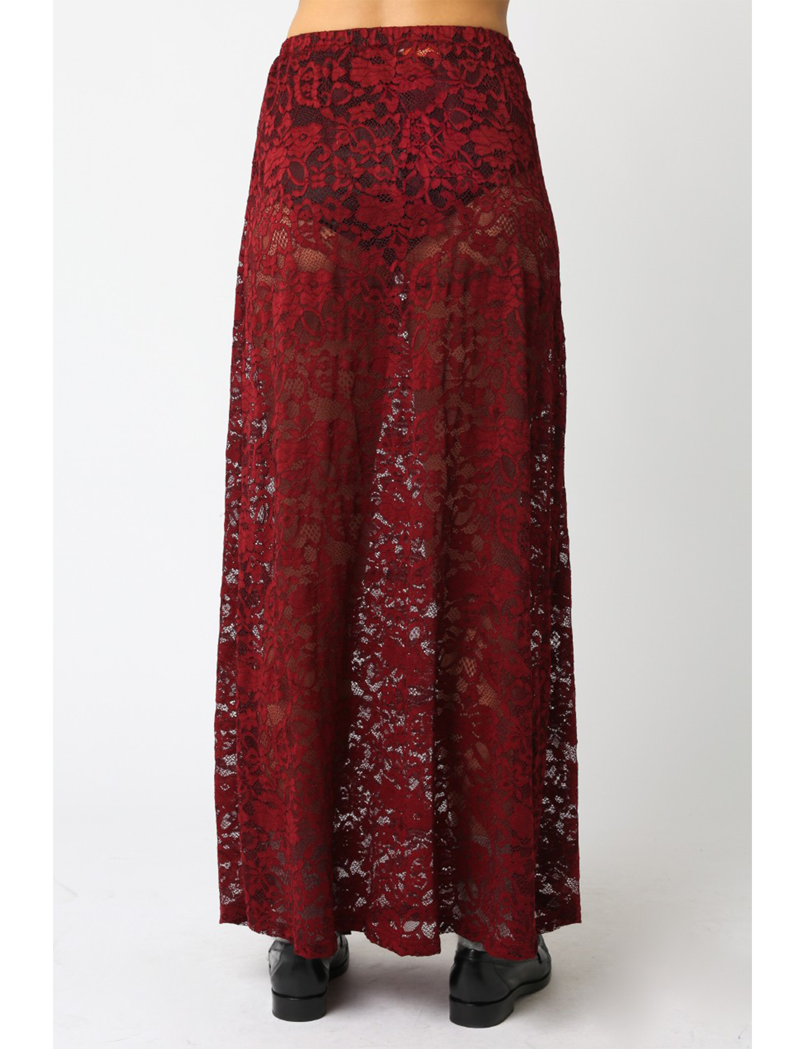 Sofia Laced Skirt, Burgundy