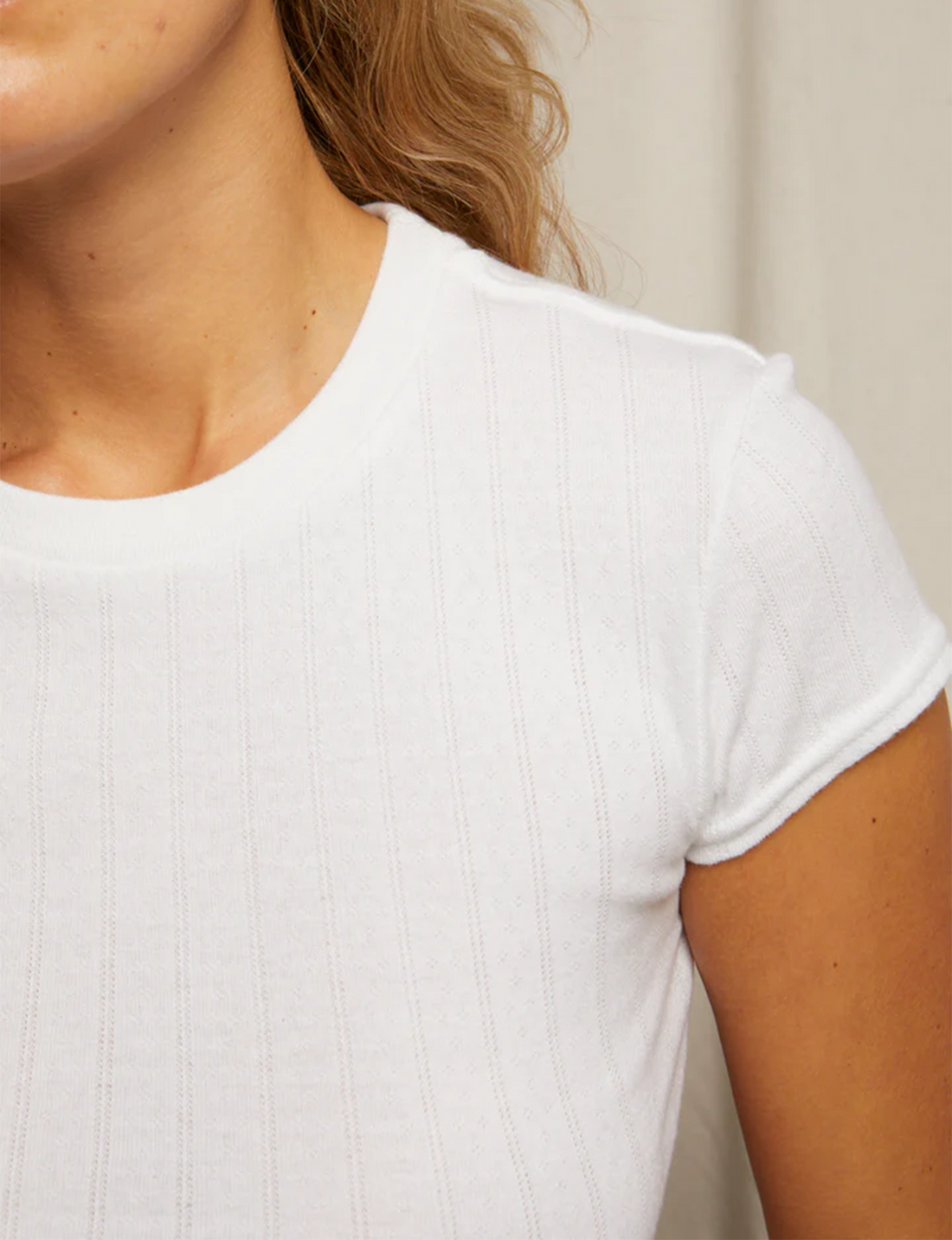 Jude Baby Tee, Pointelle White