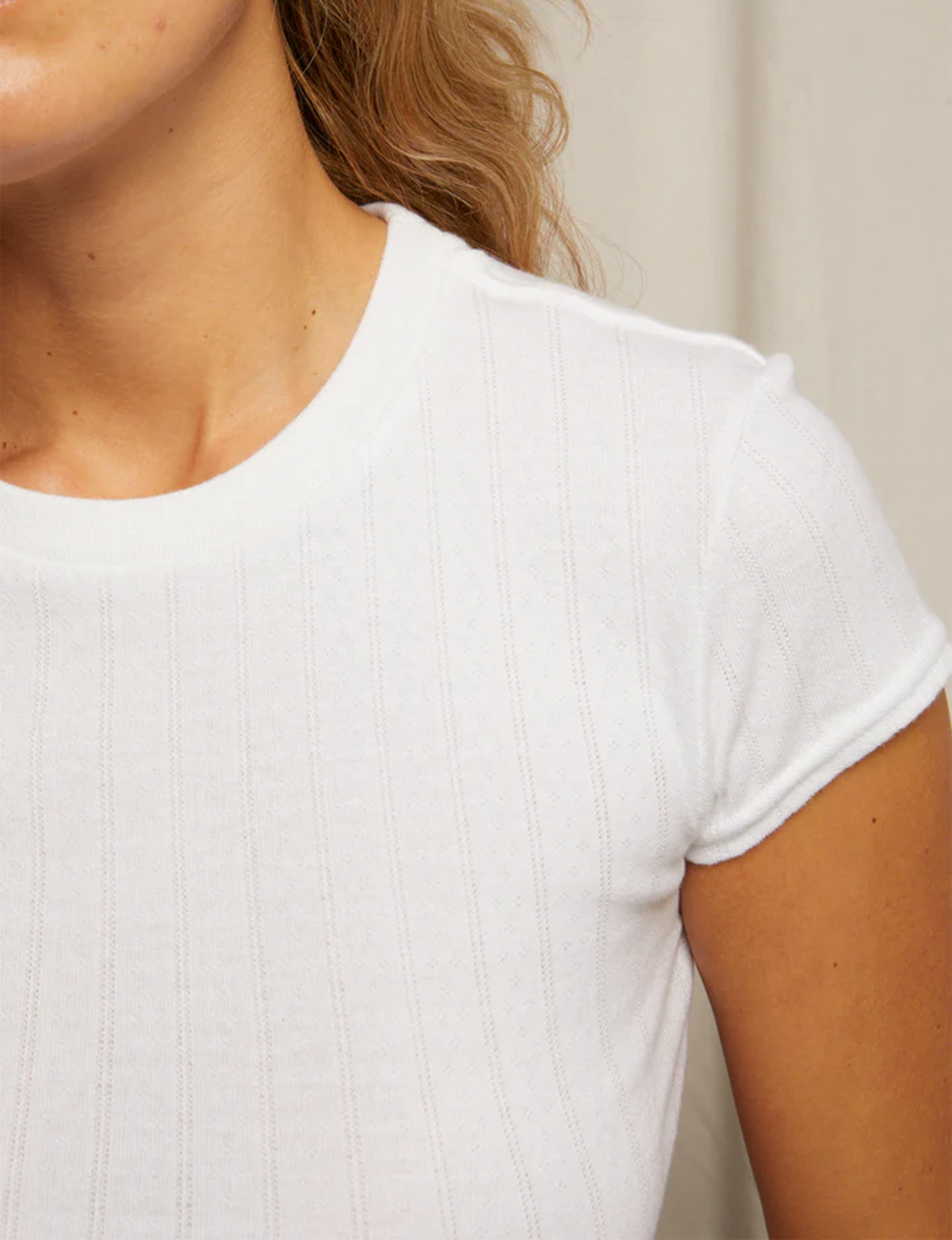 Jude Baby Tee, Pointelle White