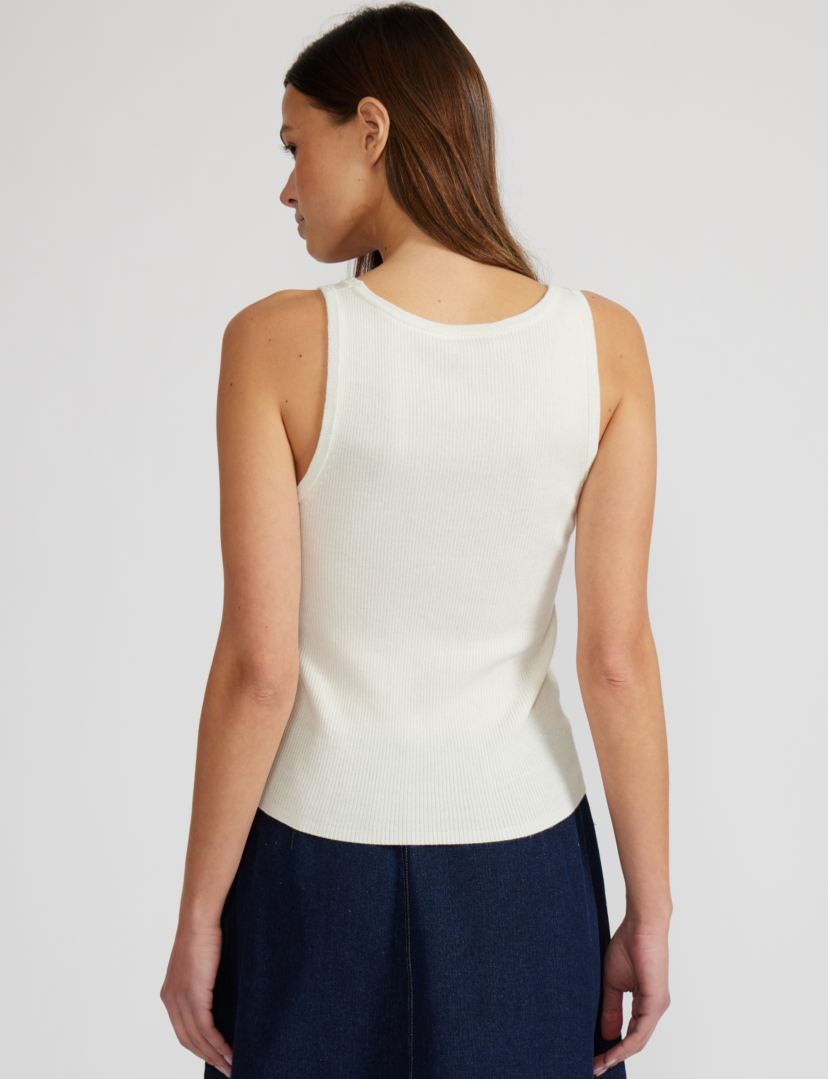 Wendy Rhinestone Tank, White