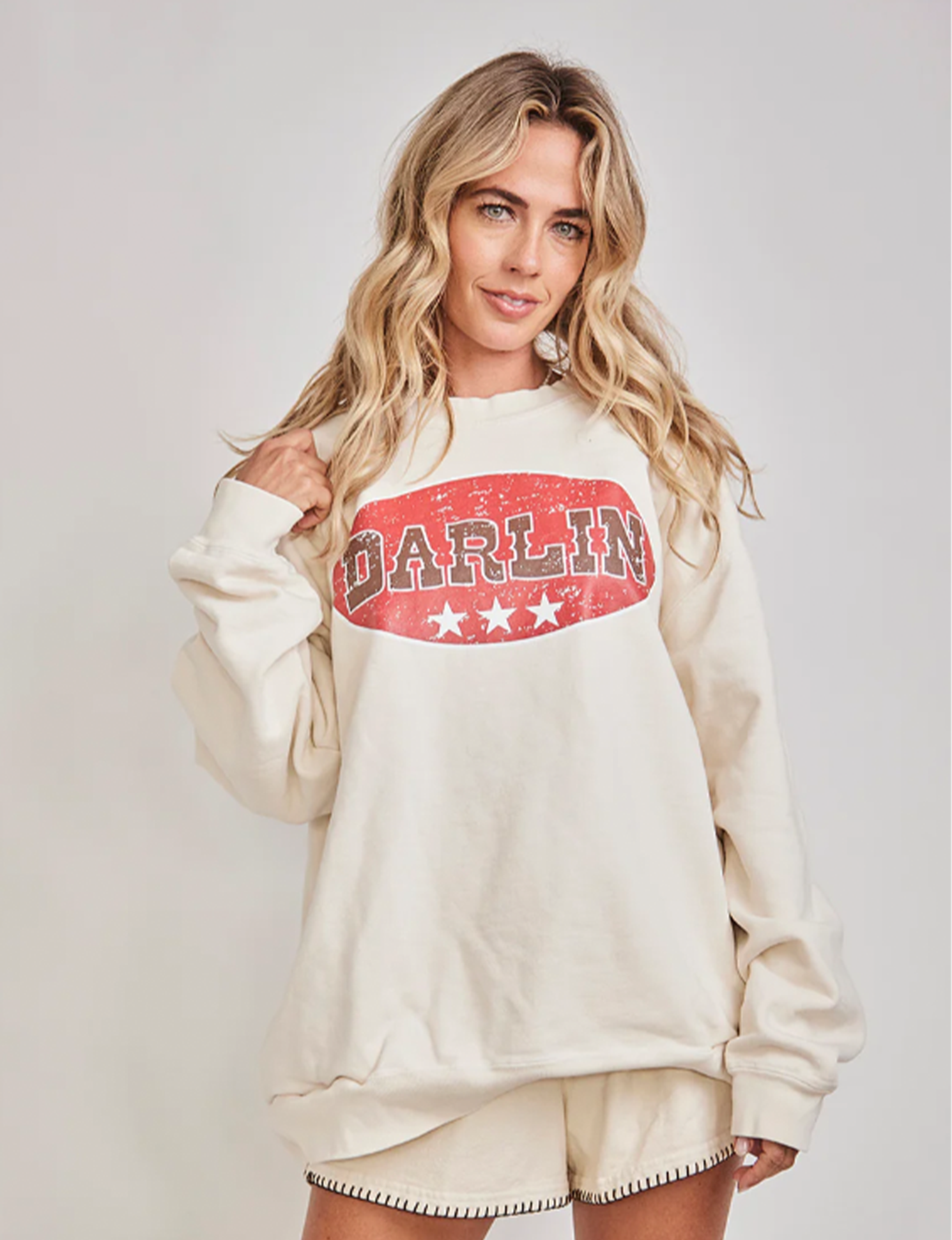 Branded Crewneck, Creme