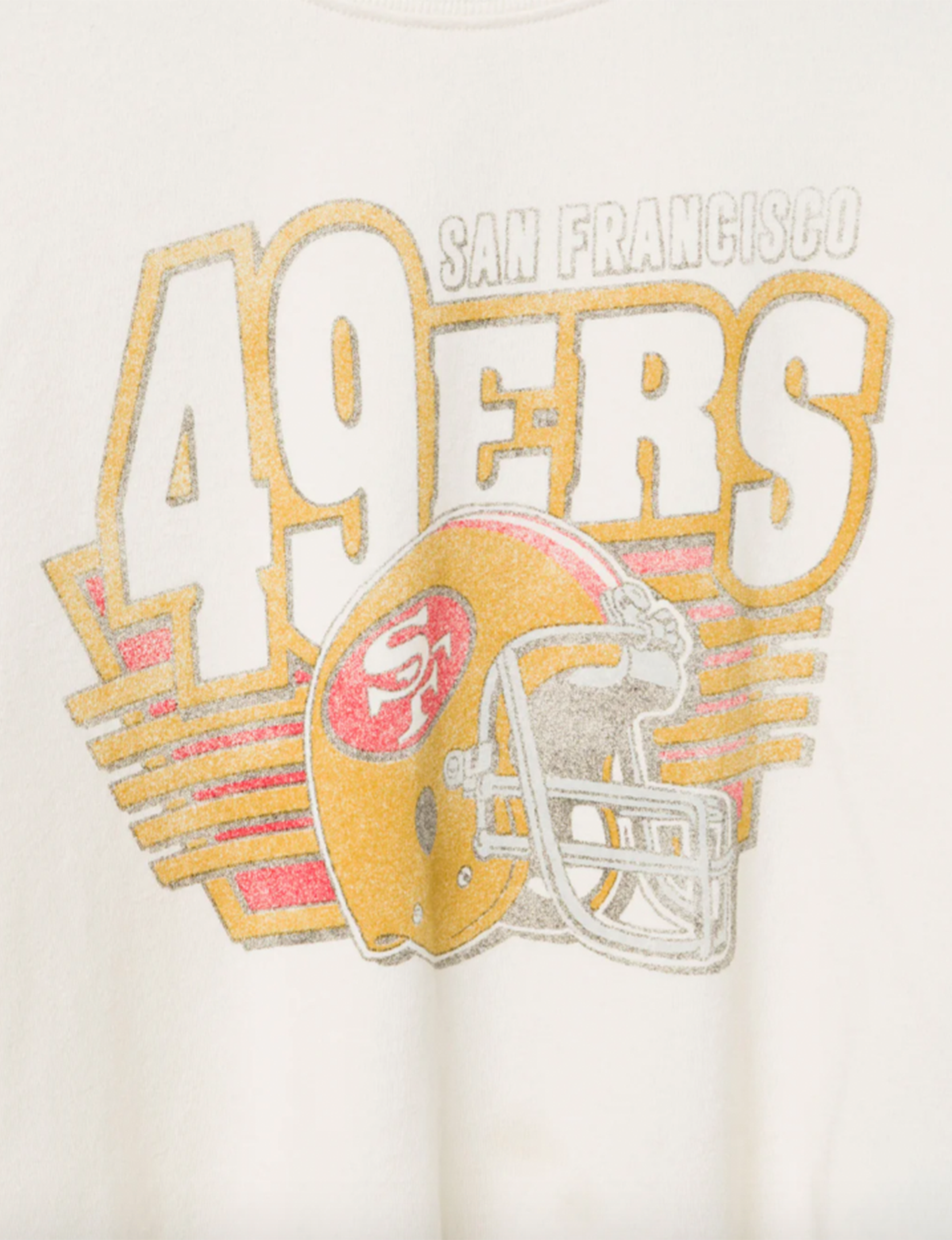 SF 49ers Kickoff Crop Fleece, Vintage White