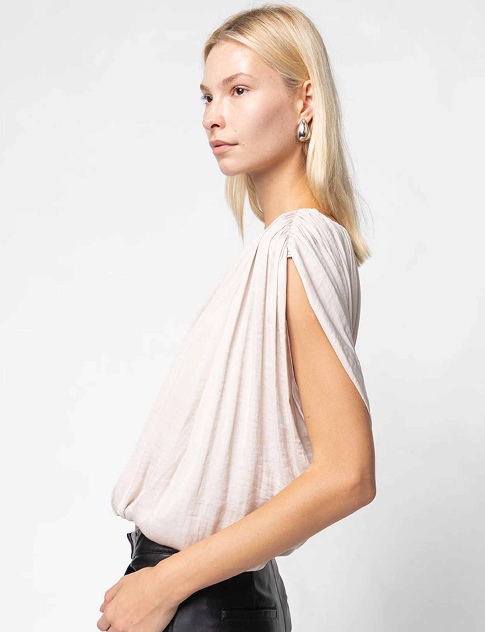 Grecian Drape Blouse, Papyrus