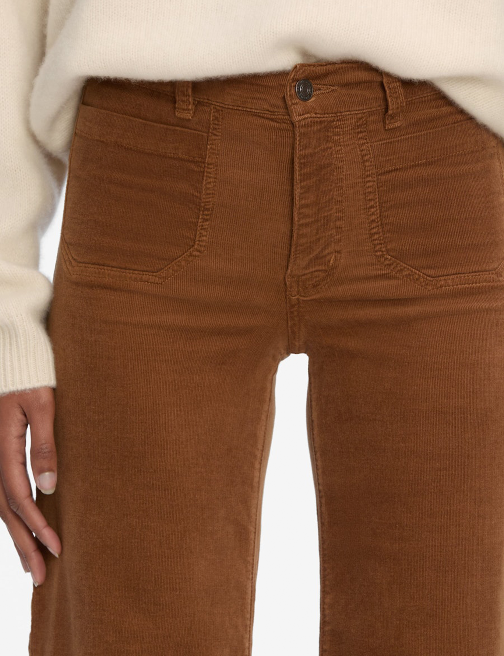 Le Slim Palazzo Corduroy, Maple Brown