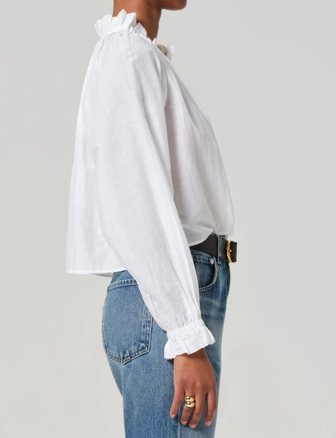 Iris Ruffled Top, White