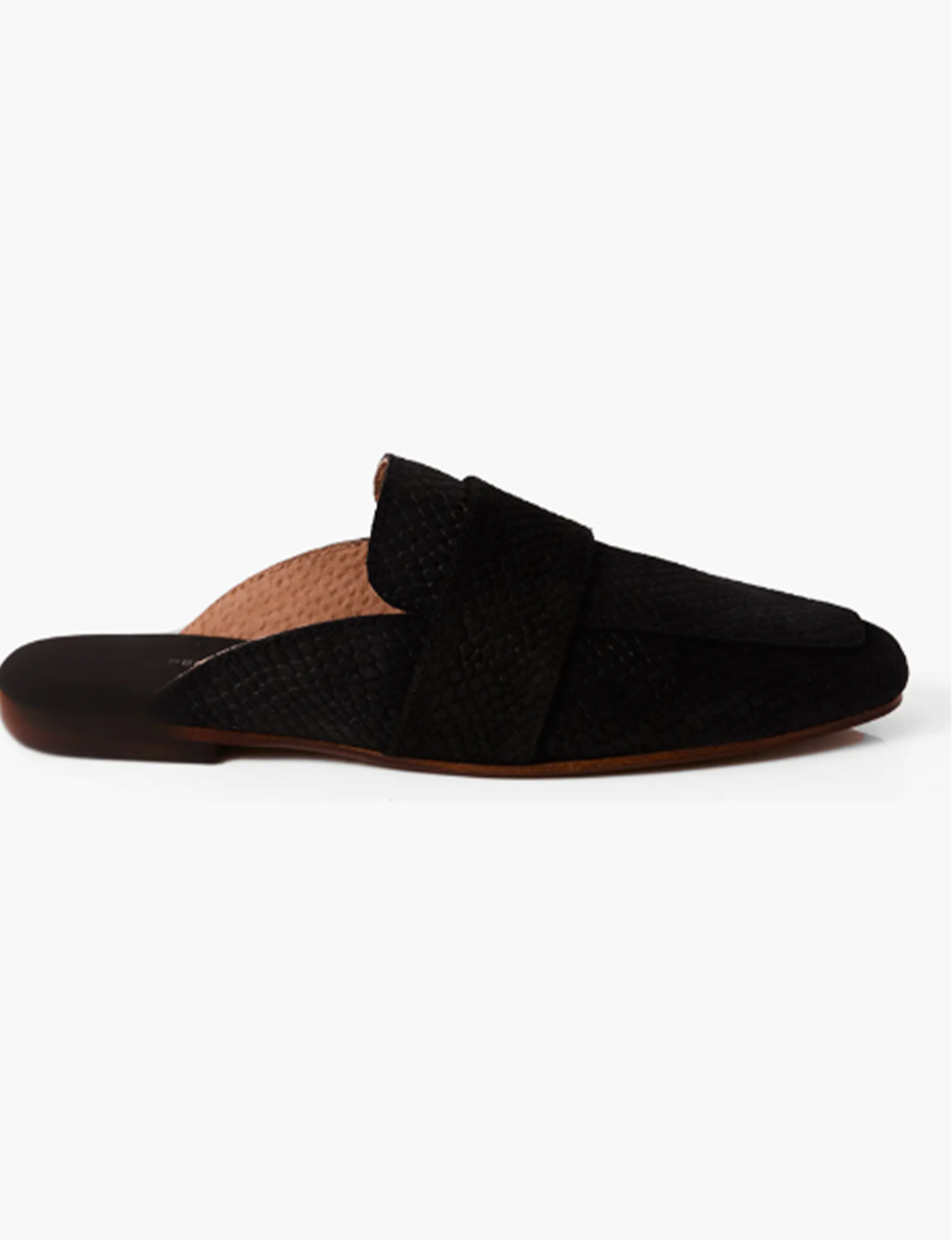 At Ease Loafer Slide, Black Suede