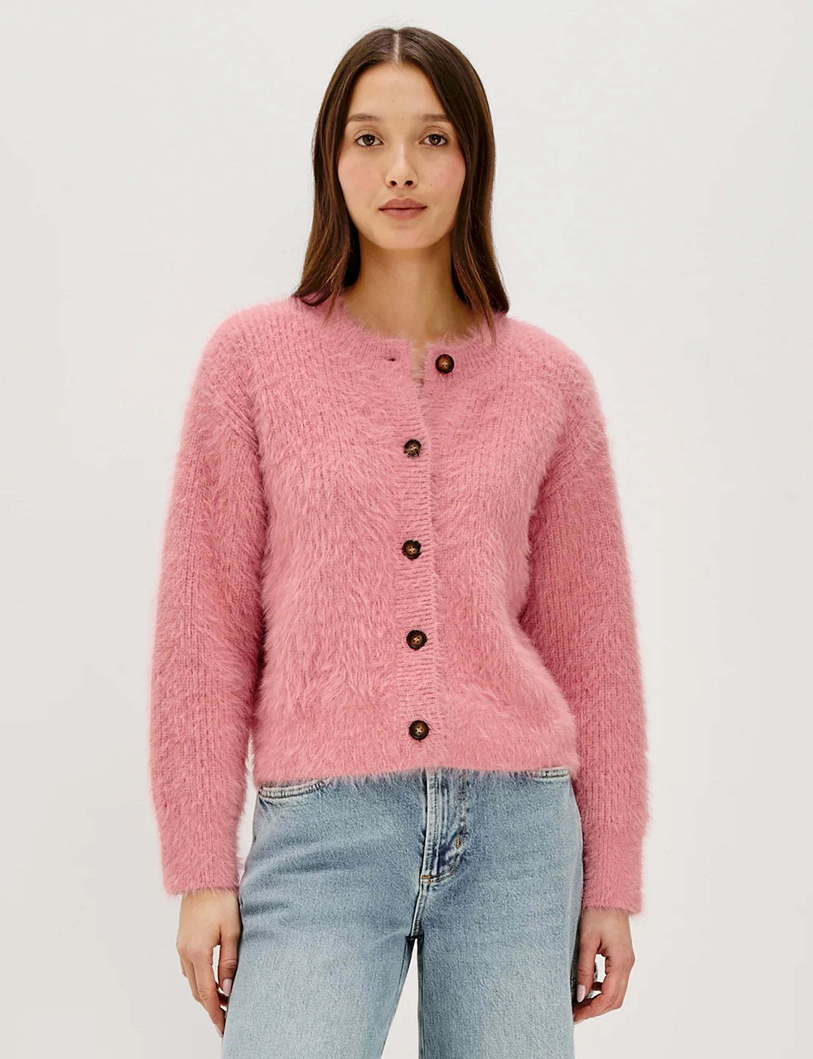 Melo Cardigan, Heather Pink
