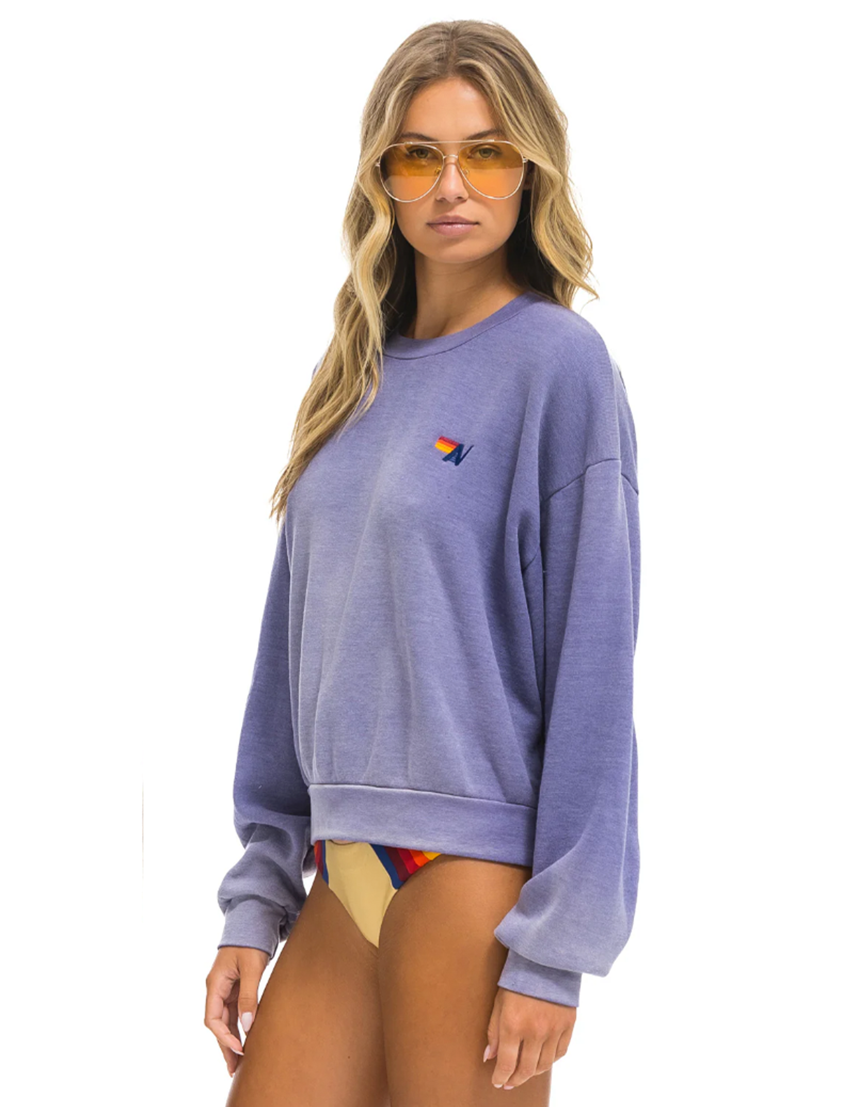 Relaxed Essential Crew Sweatshirt, Faded Grape