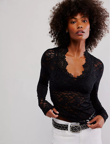 All Day Lace Long Sleeve, Black