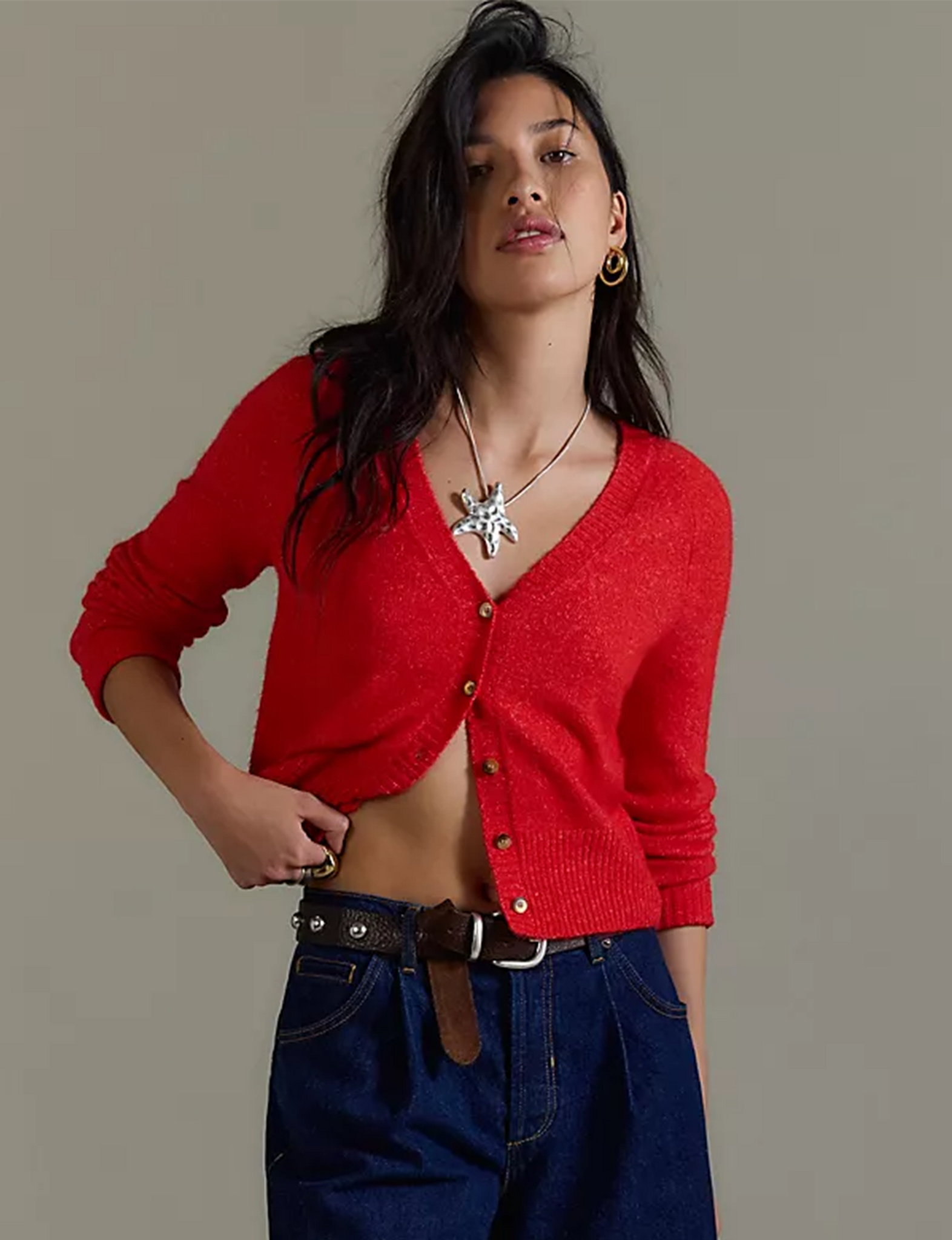 School Girl Cardi, Cherry Pop Melange